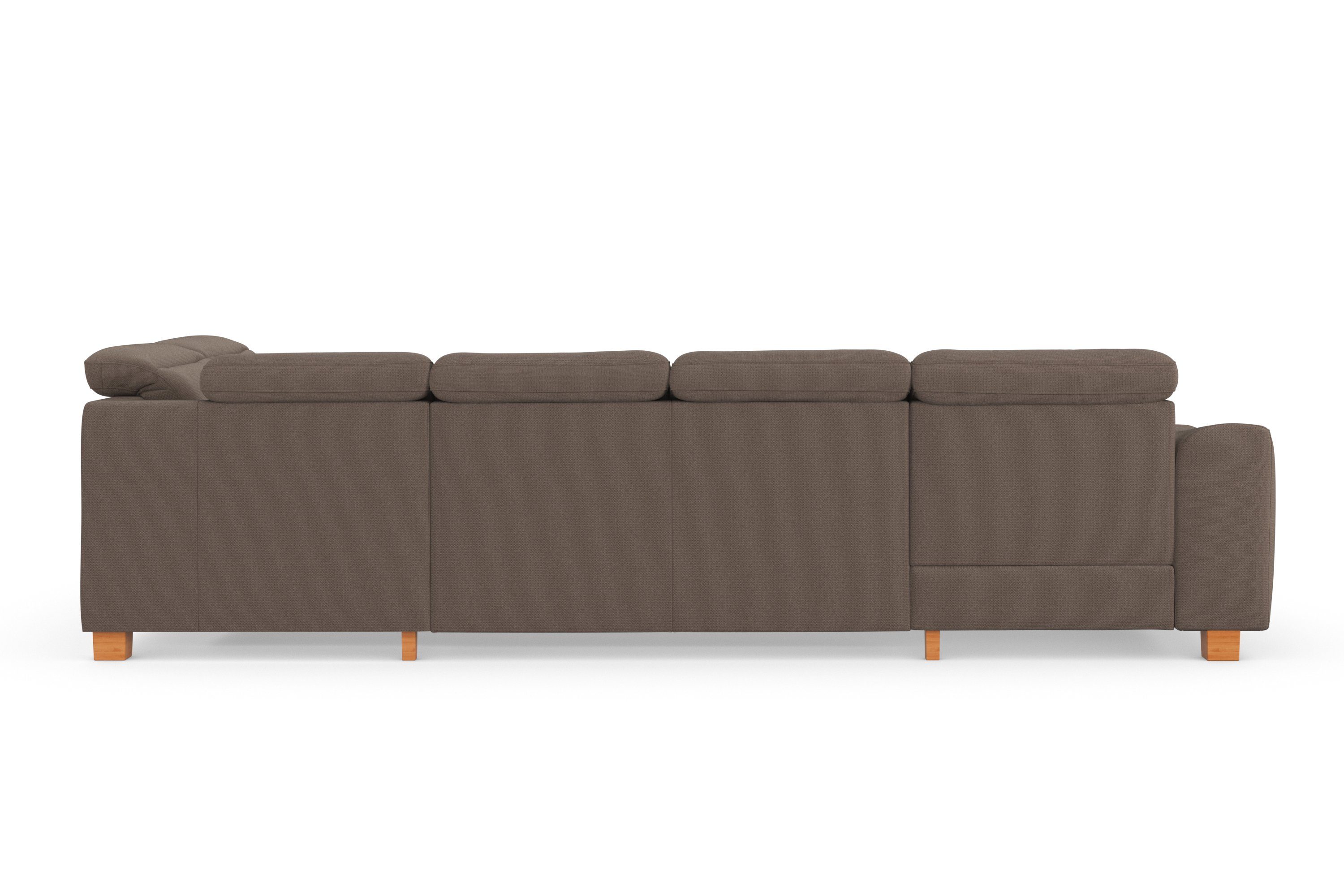 sit&more Zithoek Dundee U-vorm met binnenvering en massief houten poten, naar keuze met verstelbare hoofdsteun