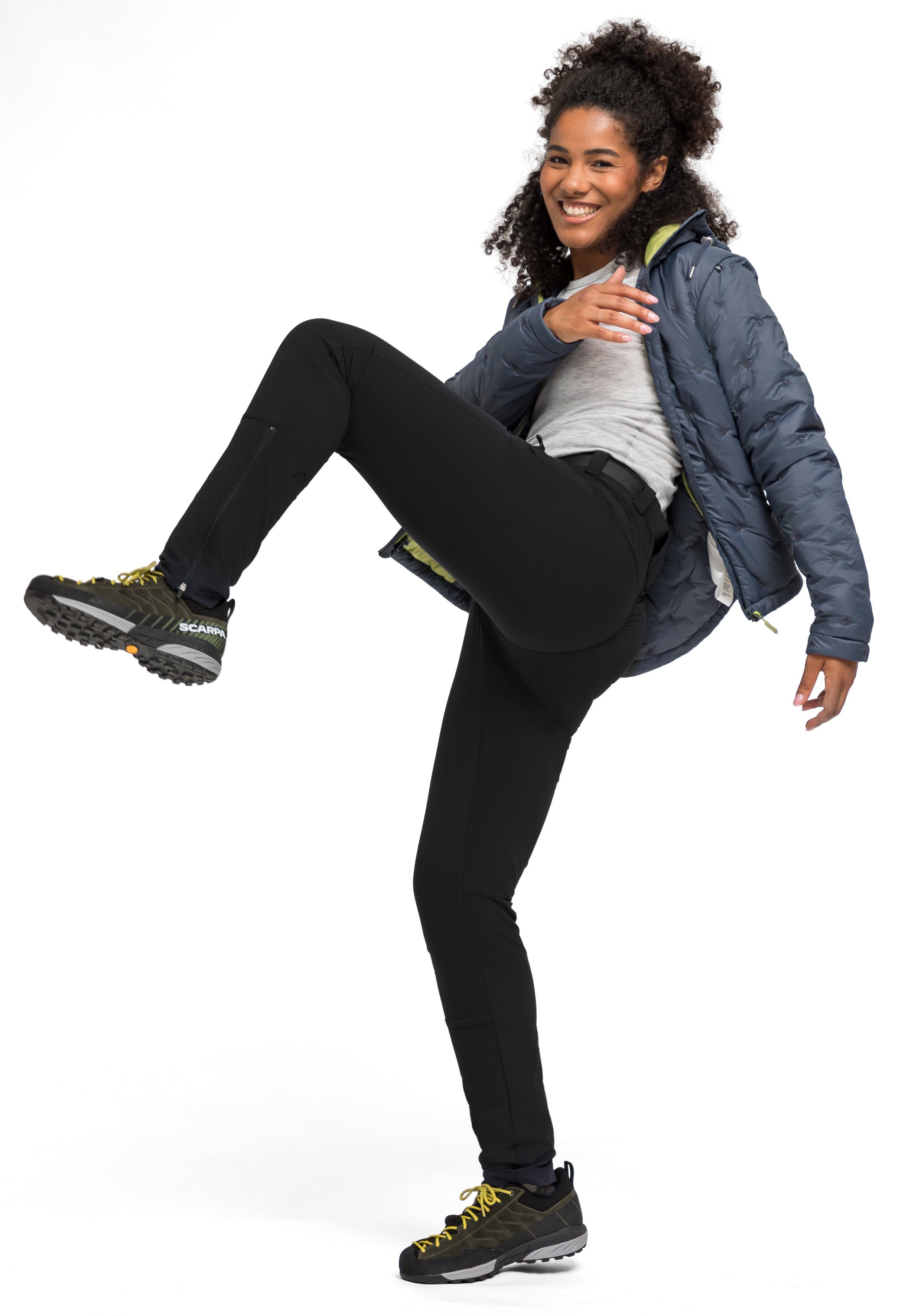 Maier Sports Functionele broek Lana slim Dames wandelbroek, ademende outdoorbroek, 3 zakken, slim fit