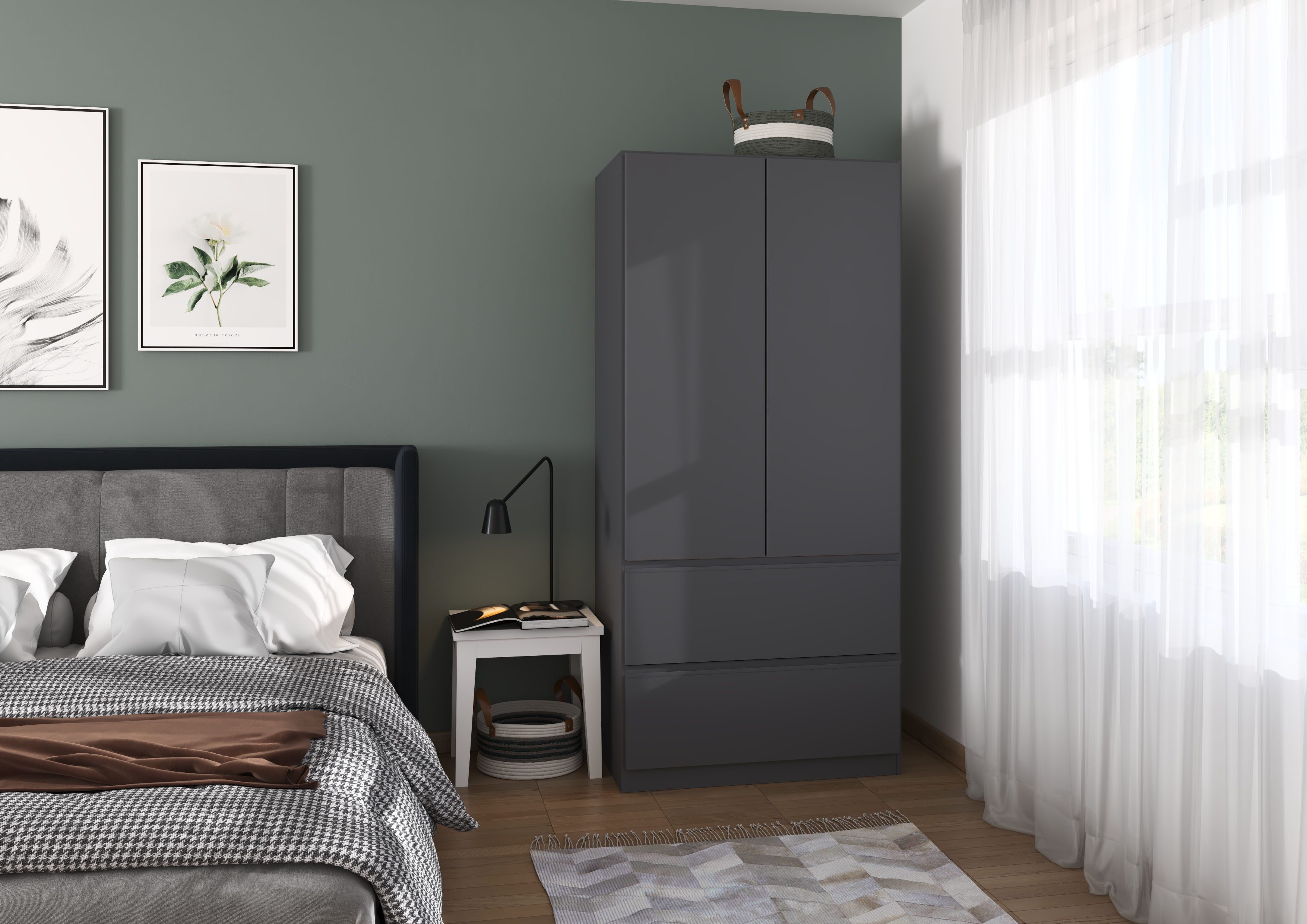 rauch Draaideurkast Kledingkast Kast Garderobe Wasmand COSTA in 3 Breedtes veel ruimte, greeploze front en push-to-open functie made in germany