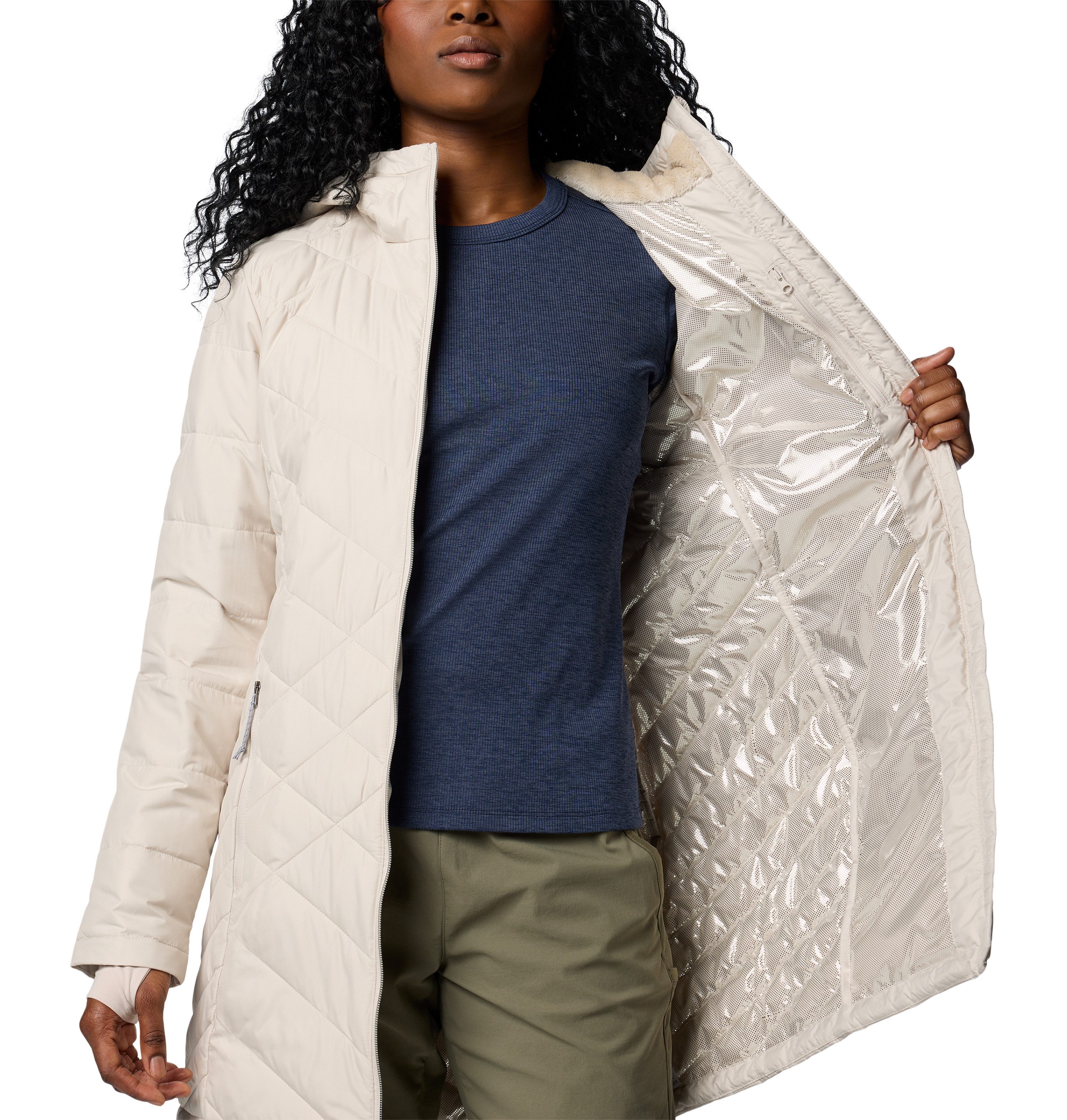Columbia Gewatteerde jas HEAVENLY LONG HOODED JACKET (1-delig)