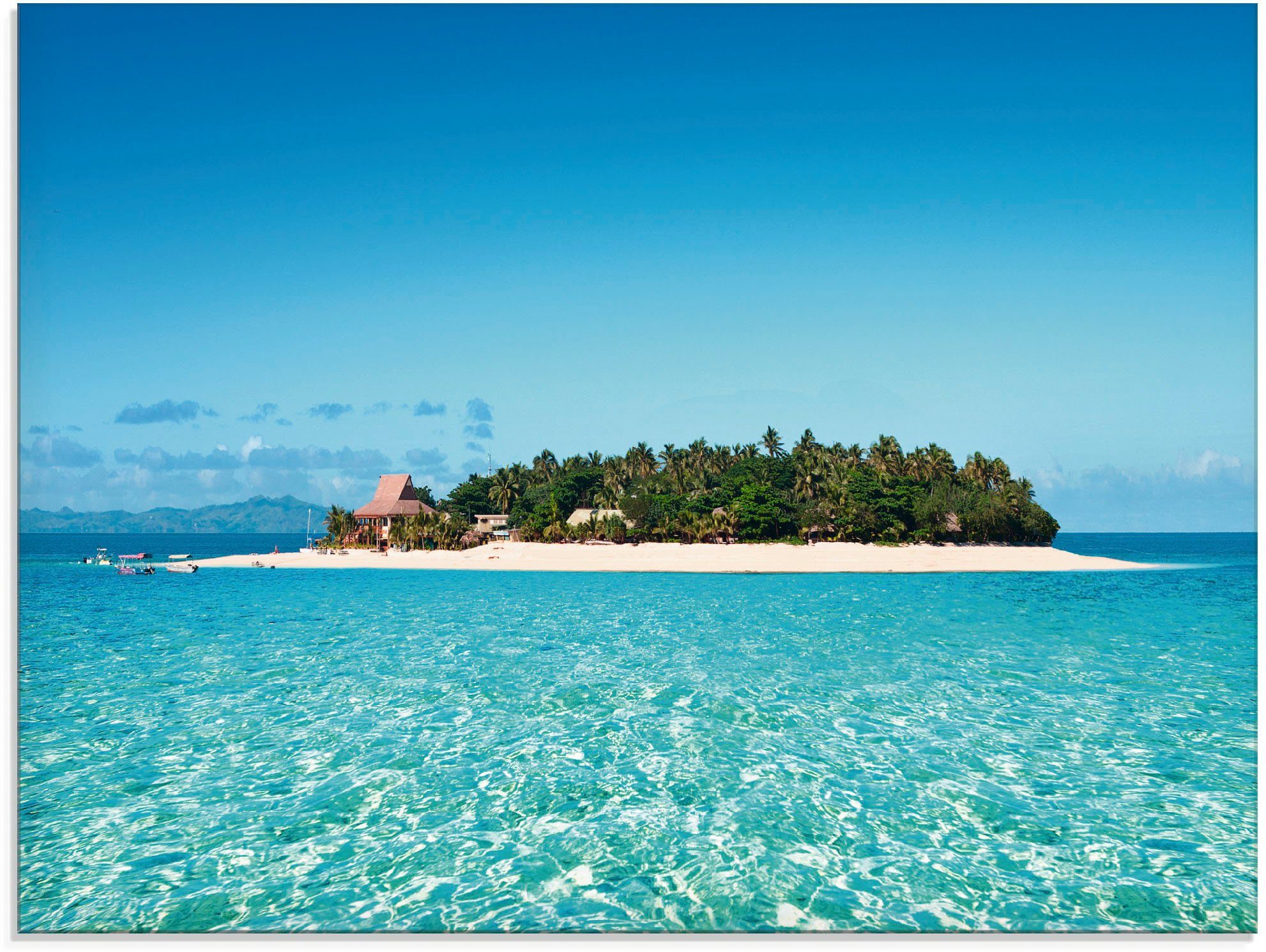 Artland Print op glas Verbluffend Fiji eiland en heldere zee (1 stuk)
