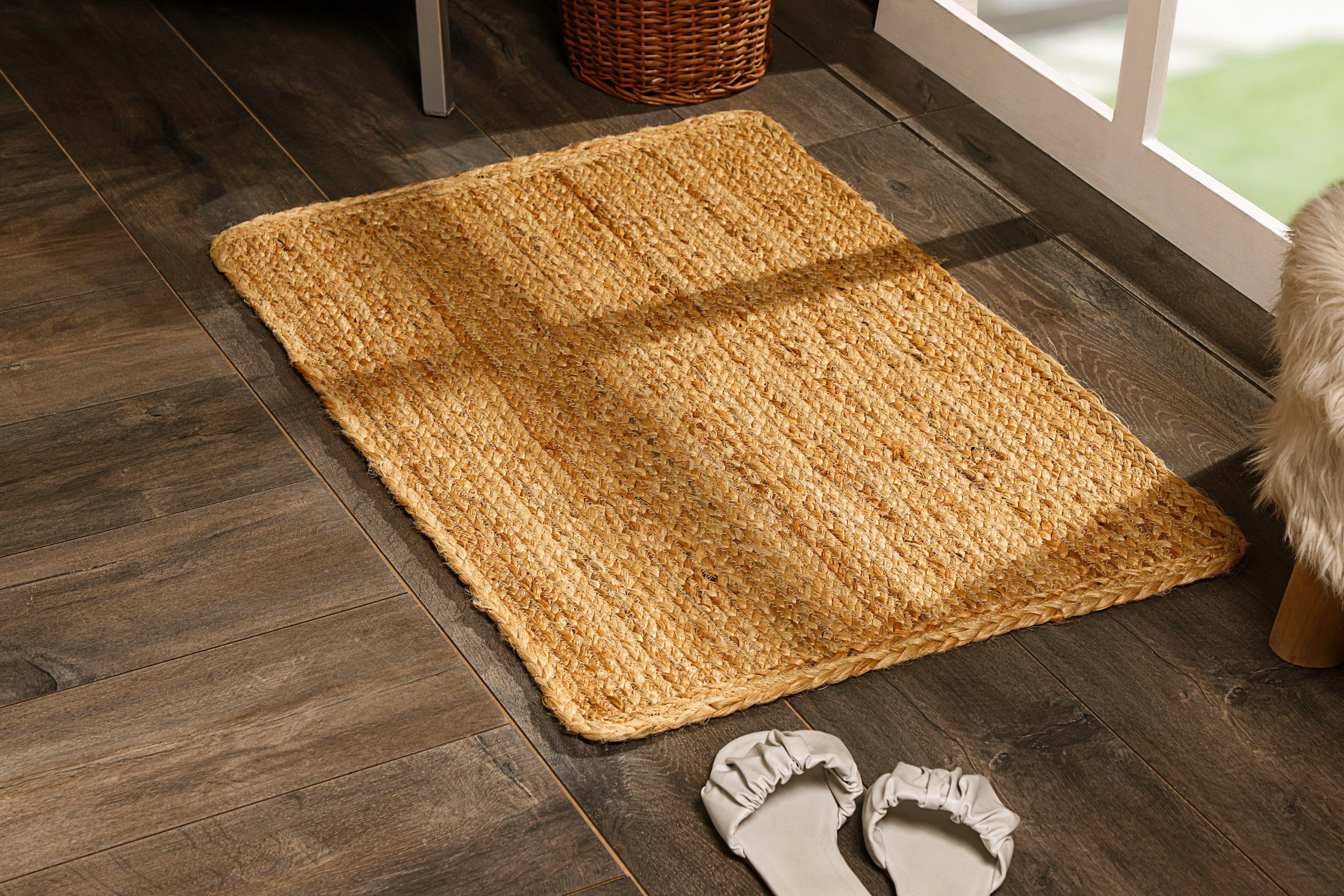 Myflair Möbel & Accessoires Vloerkleed Lola Jute tapijt, omkeerbaar tapijt, handgeweven, 100% natuurlijke vezel, Boho-stijl