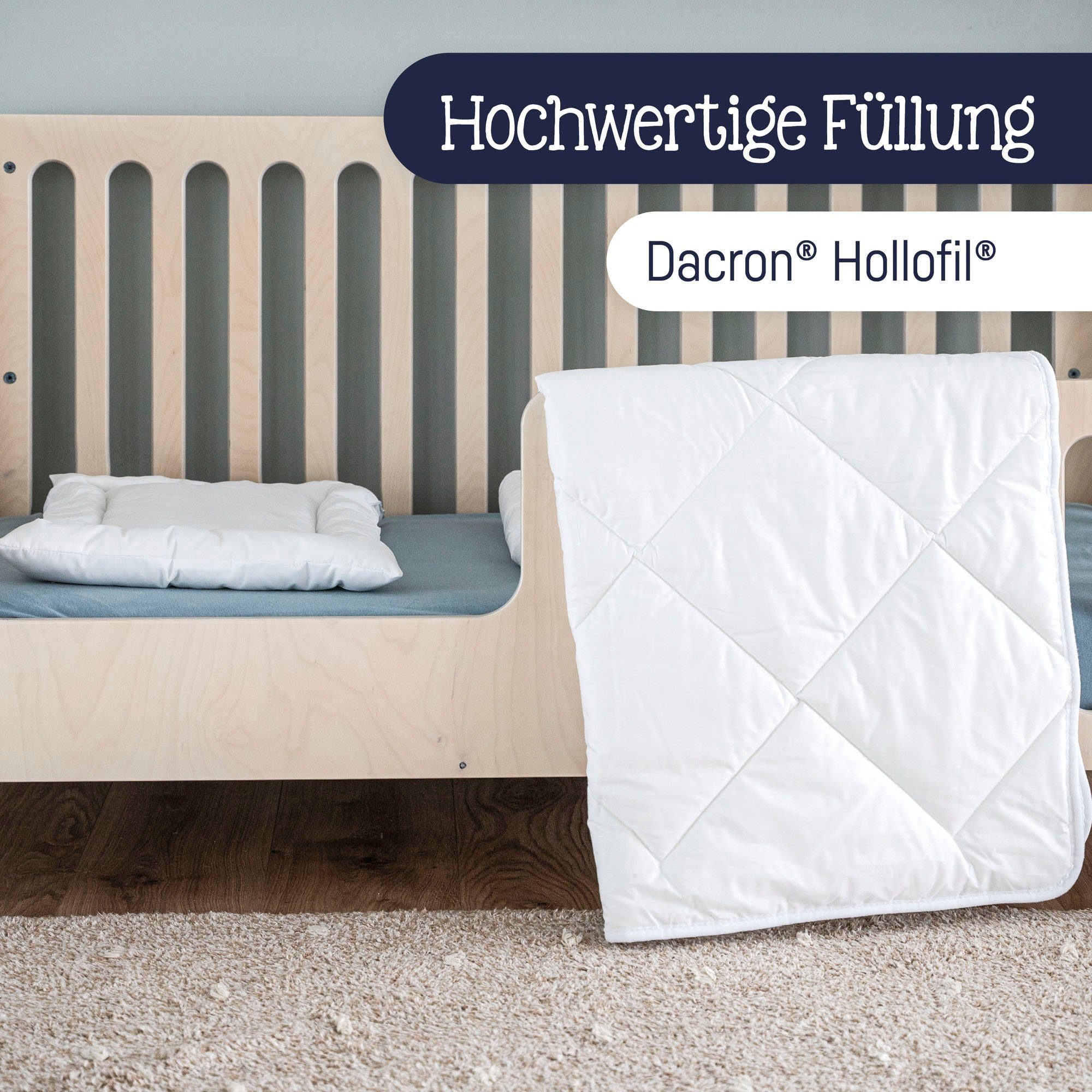 Zöllner 4-seizoenendekbed + hoofdkussen Hygienika, 2-delig, gemaakt in Duitsland Deken met kussen, deken 100x135 cm, kussen 40x60 cm en andere maten (voordeelset)