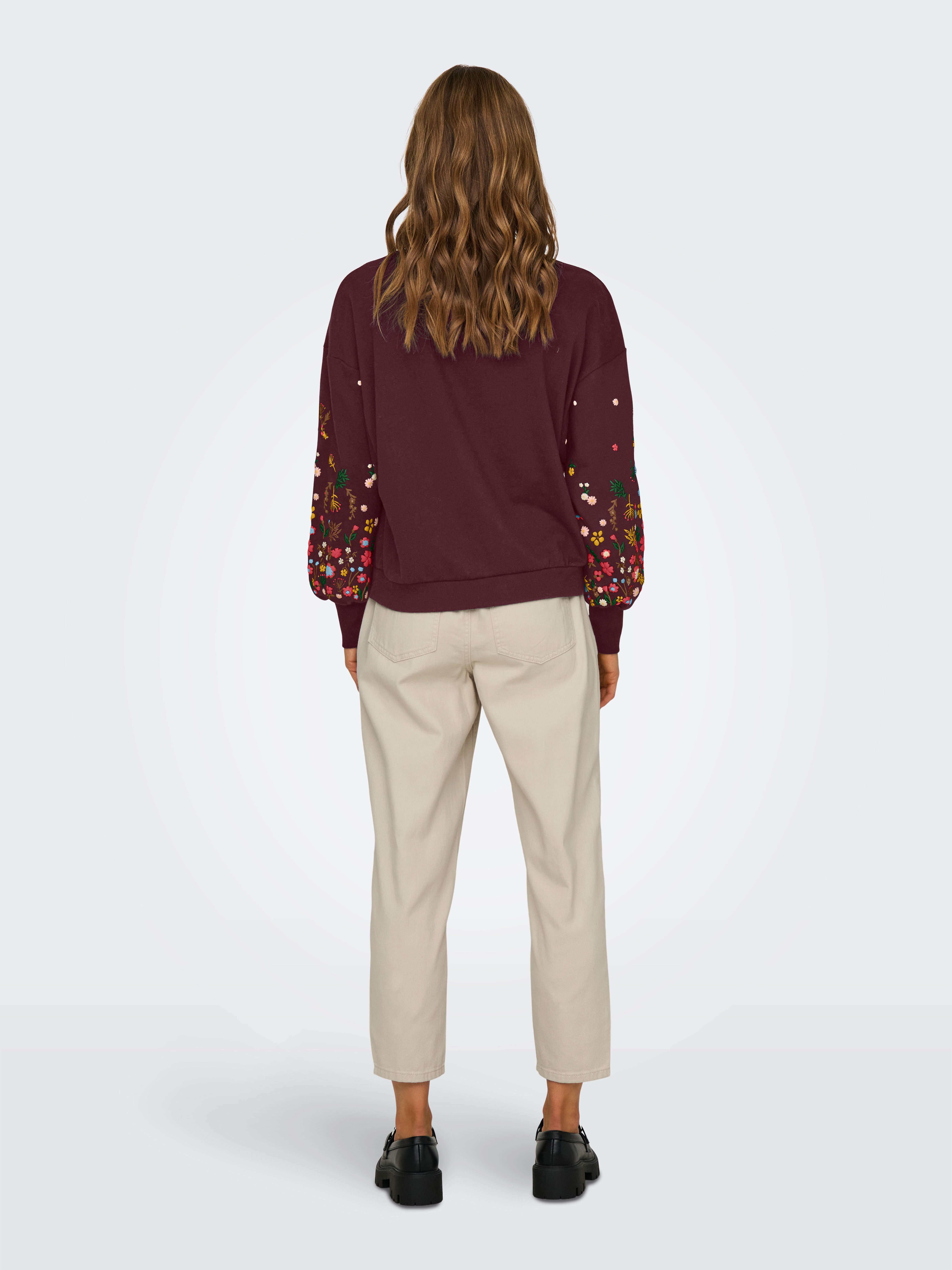 Only Sweatshirt ONLBROOKE L/S O-NECK FLOWER SWT