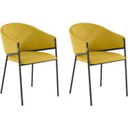 andas stoel met armleuningen jorun in een set van 2, met zwarte metalen poten, te bestellen in verschillende kleurvarianten, zithoogte 48 cm (2 stuks) geel