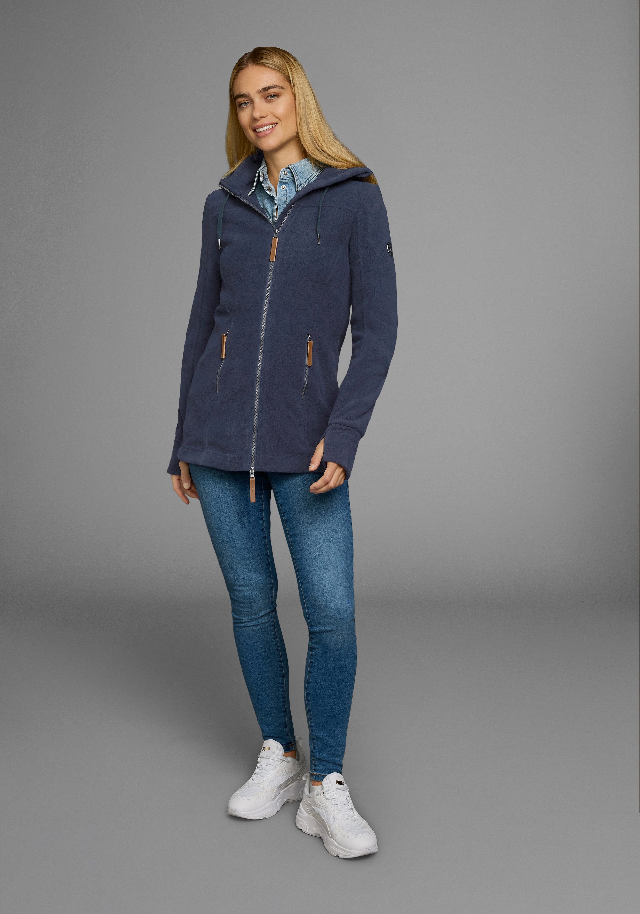 Polarino Fleecejack van fleece, ademend, sneldrogend