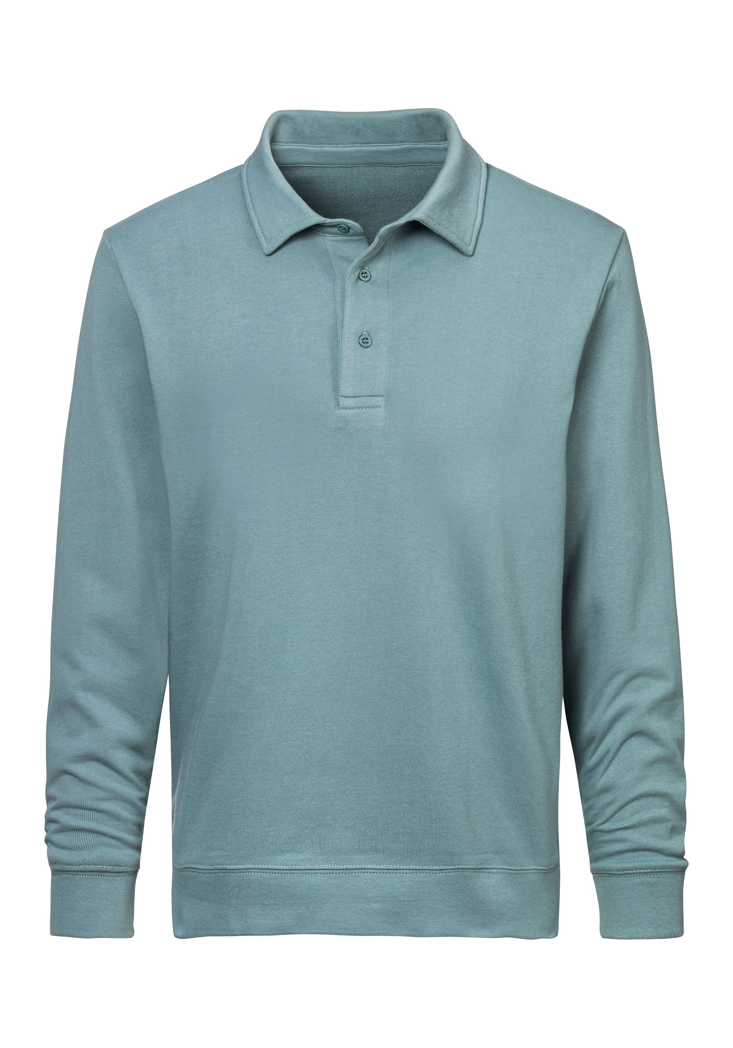 John Devin Sweatshirt Lange mouwen, sweatshirt met polokraag, katoenmix