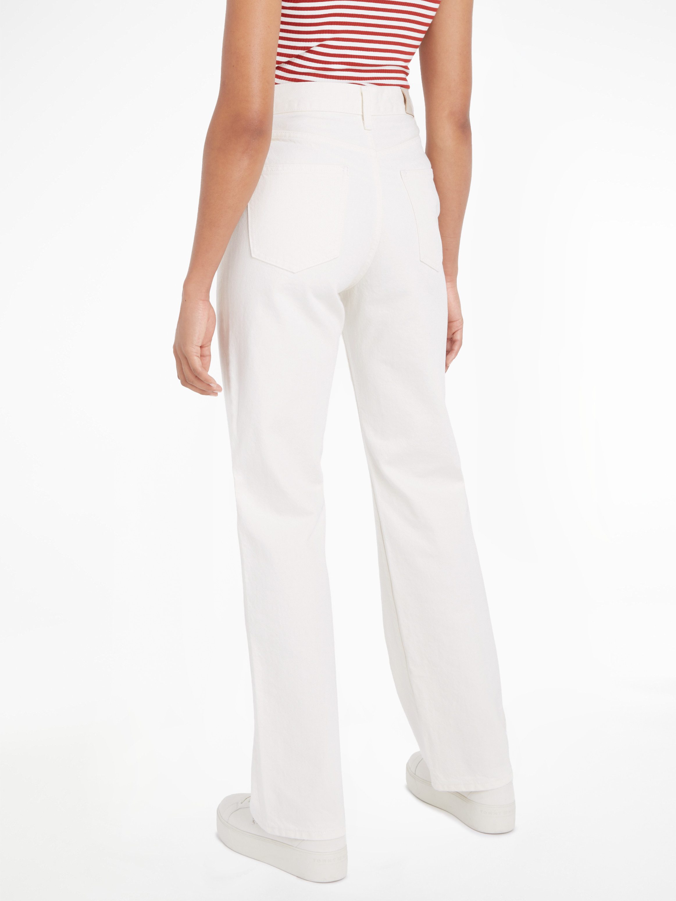 Tommy Hilfiger Bootcut jeans RELAXED BOOTCUT HW ECRU met logo-badge
