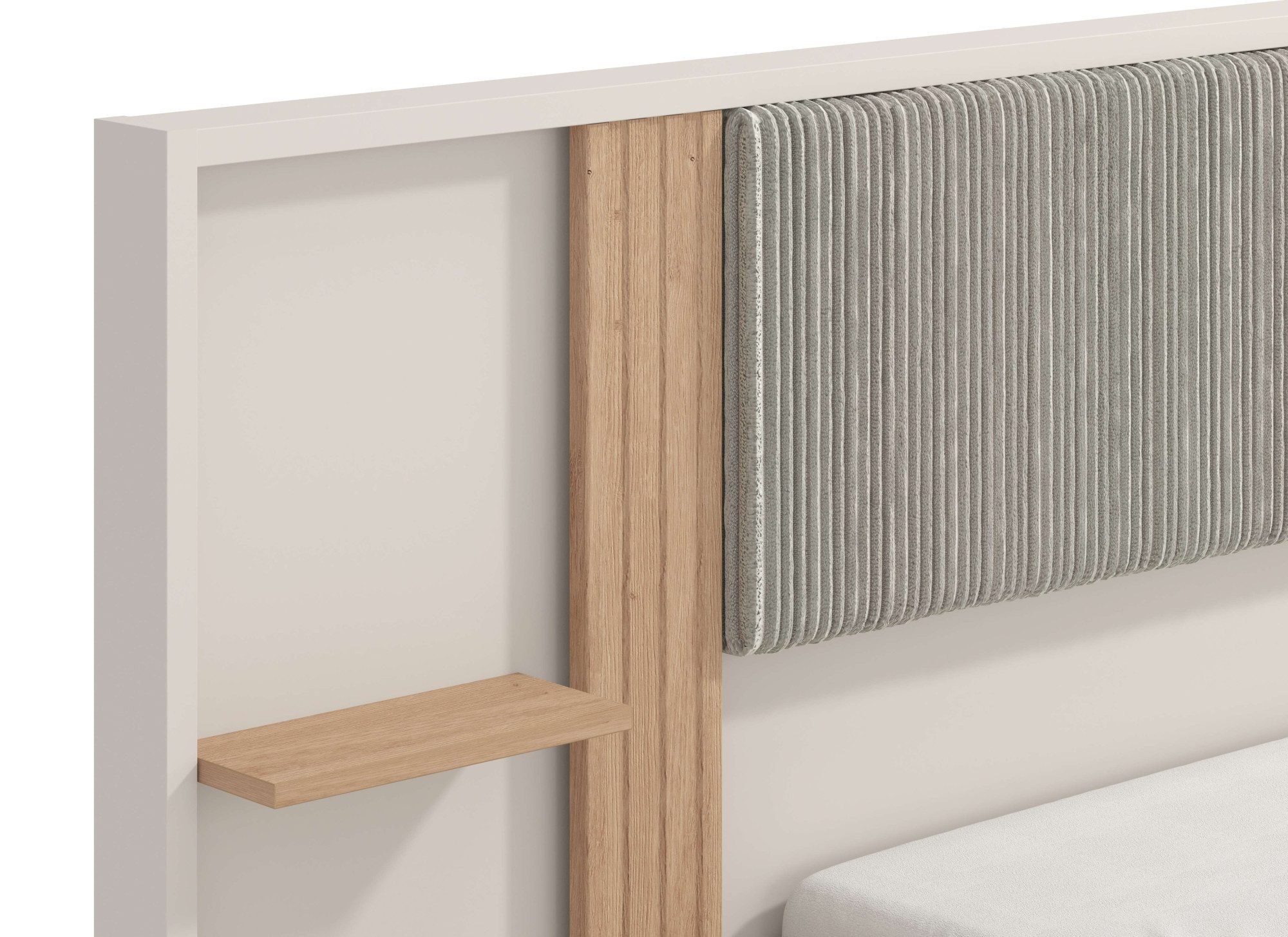 Home affaire Bed Belfort bedcombinatie, met gestoffe hoofdeinde, zachte cordstof (set, 3-delig)