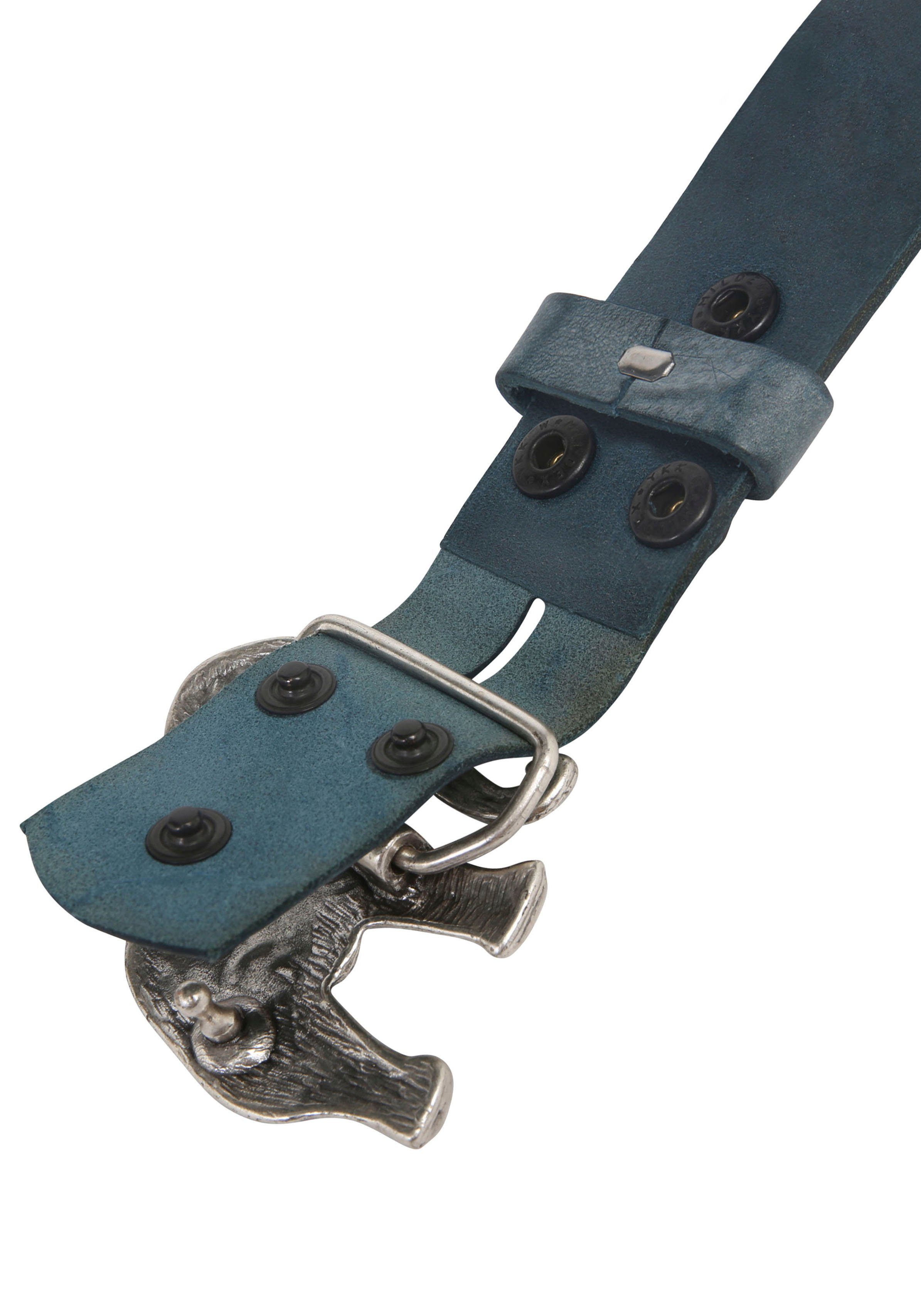 RETTUNGSRING by showroom 019° Leren riem met verwisselbare sluiting "olifant"