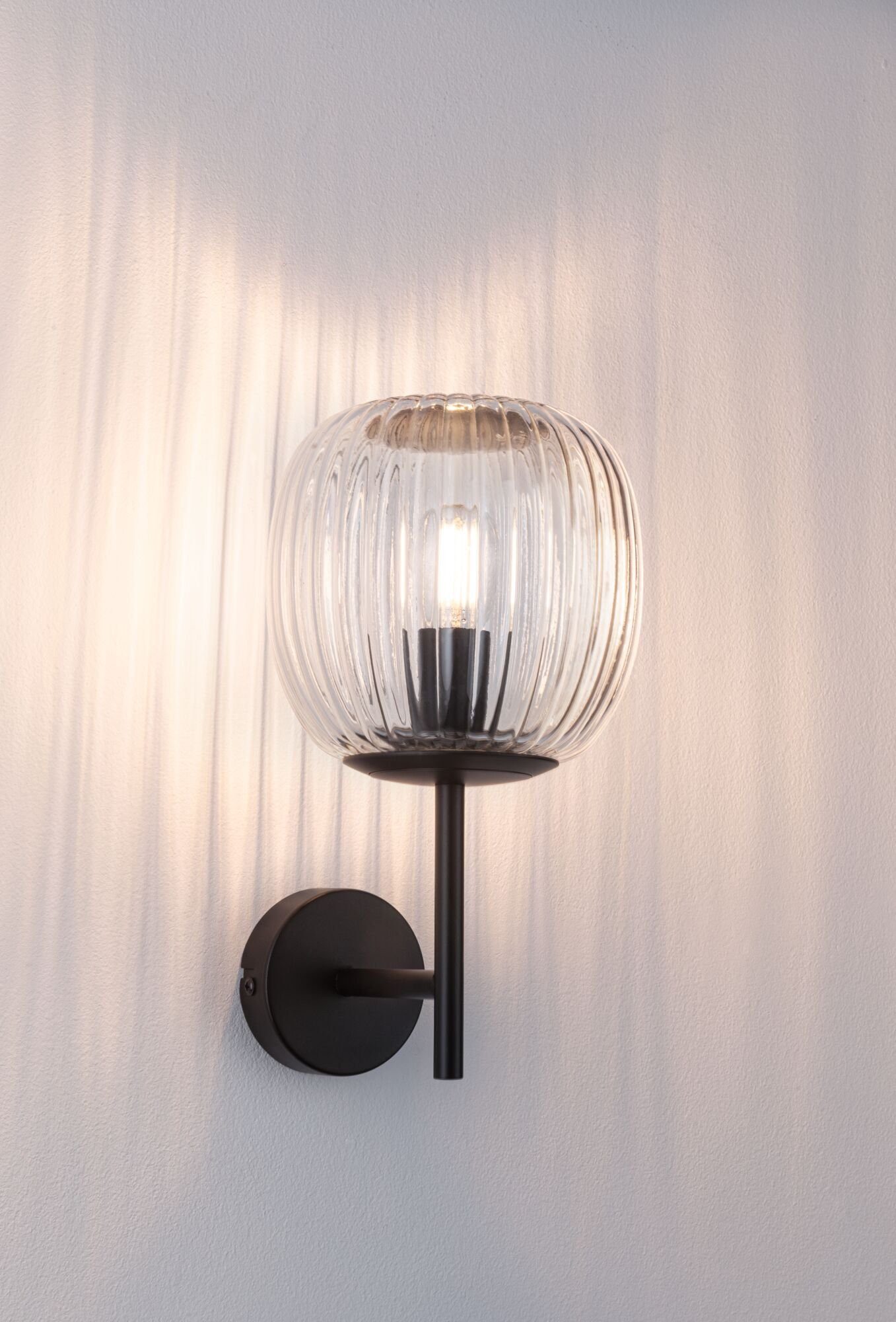 Paulmann Wandlamp Ruya IP44 E14 230V max. 20W Glas, Zwart mat (1 stuk)