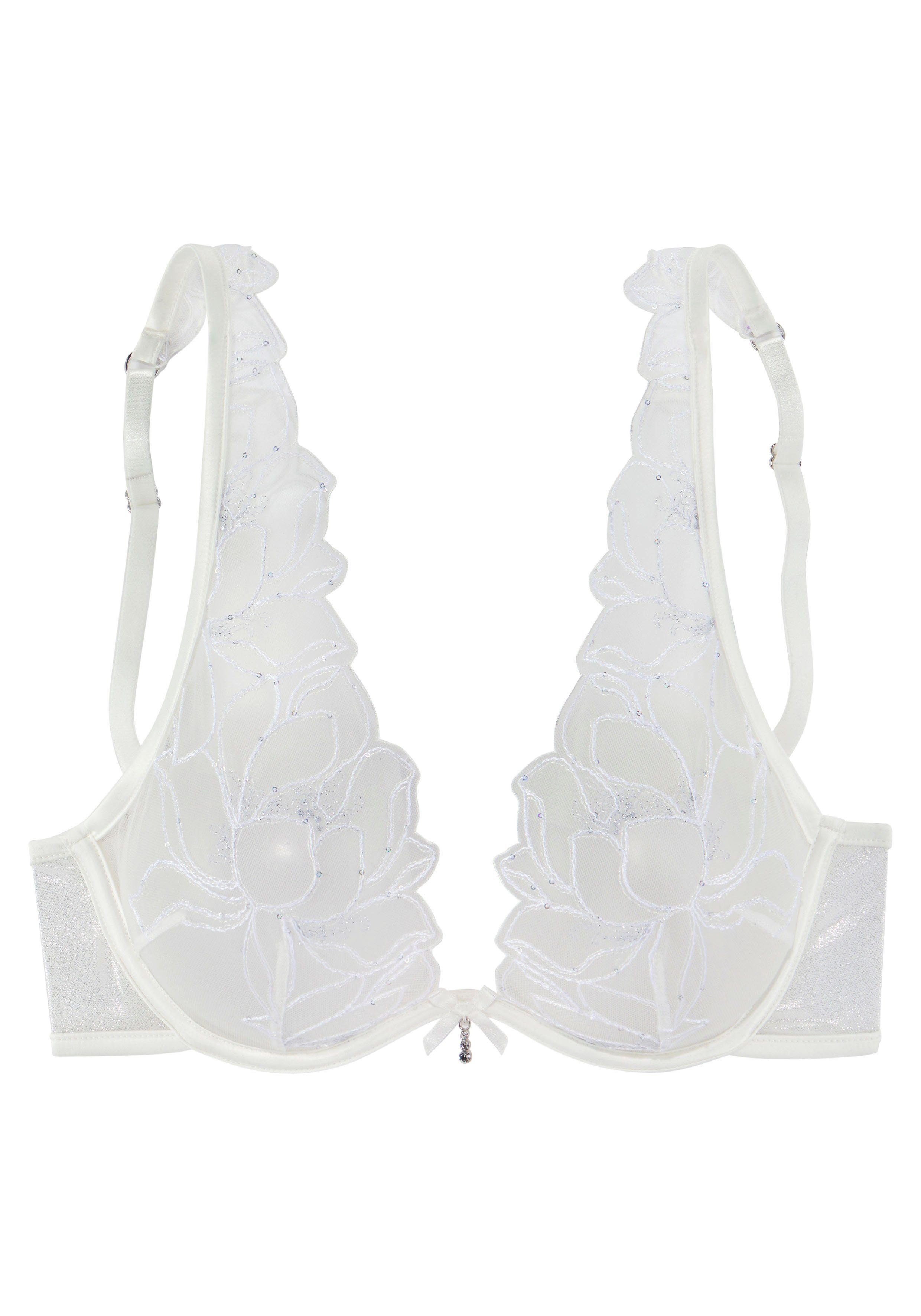 Lascana Beugel-bh met licht transparant kant met fijne glitterdetails, lingerie