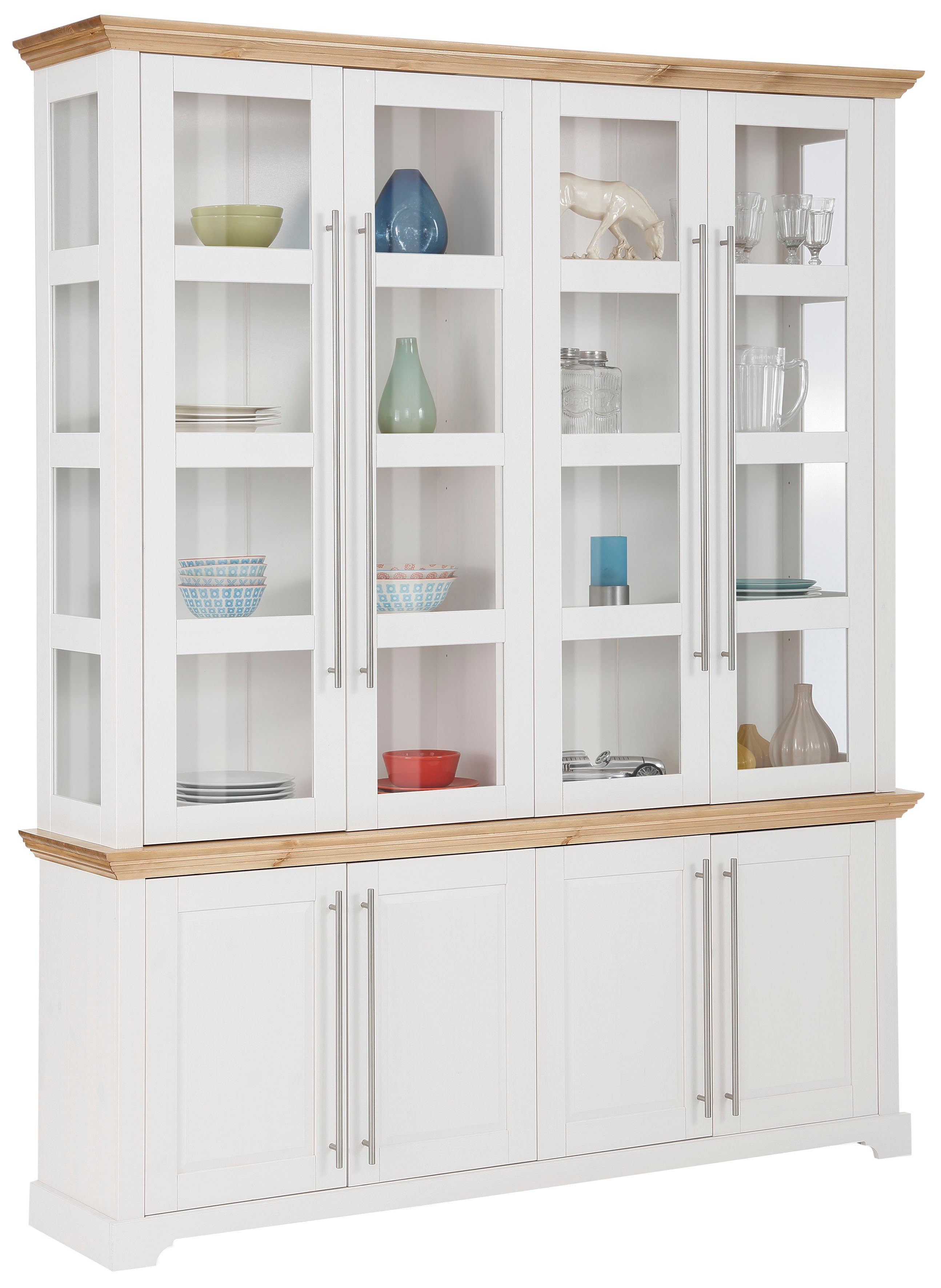 Home affaire Vitrinekast Meliss van massieve dennen, fsc® breedte 171 cm