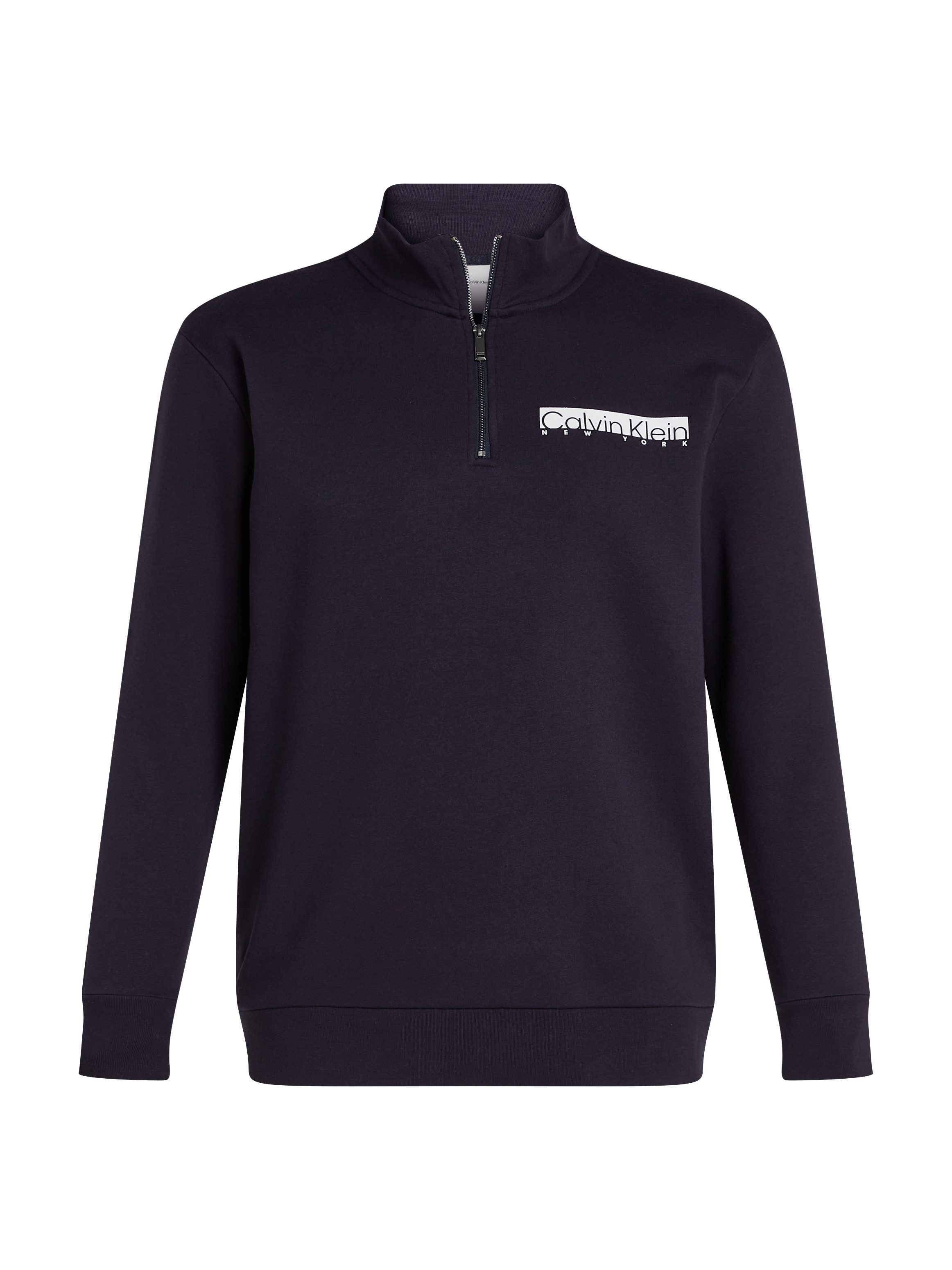 Calvin Klein Sweatshirt BT_NY CHEST BOX LOGO Q-ZIP in grote maten met logoprint