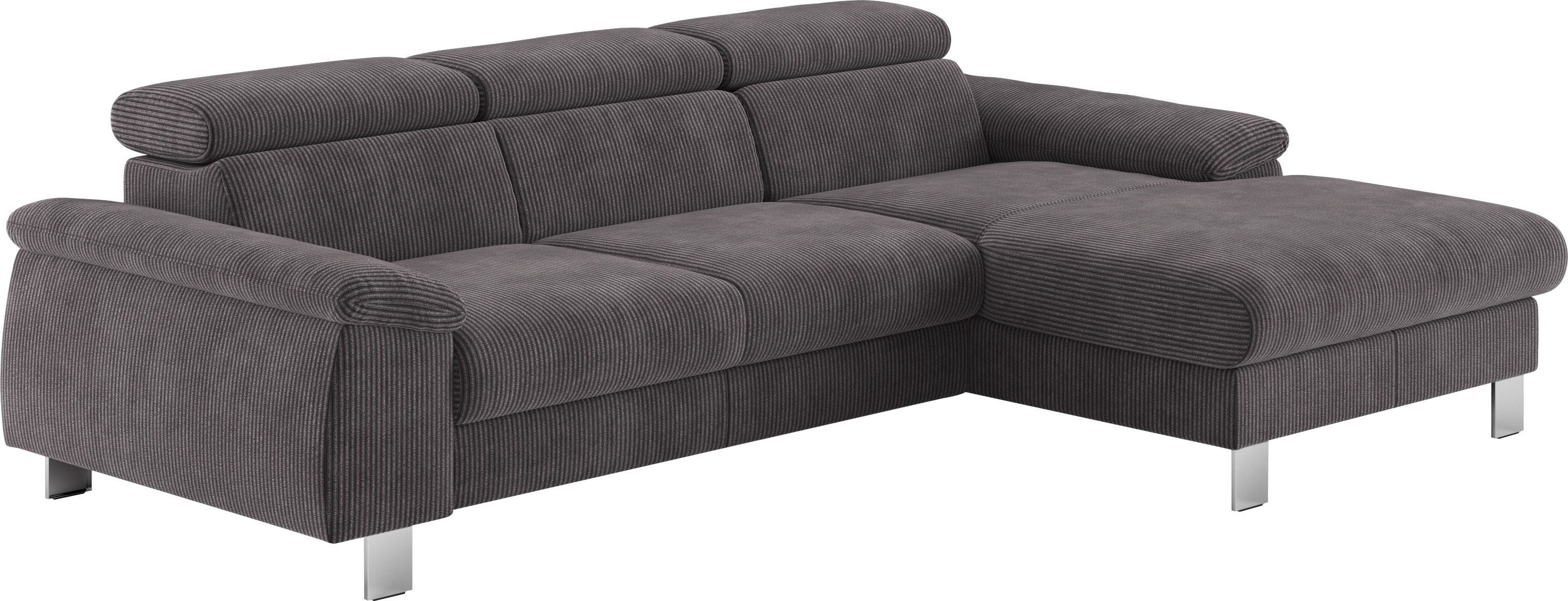 COTTA Hoekbank Komaris L-vorm met hoofdeindeverstelling keuze met bedfunctie, bedlade & verlichting