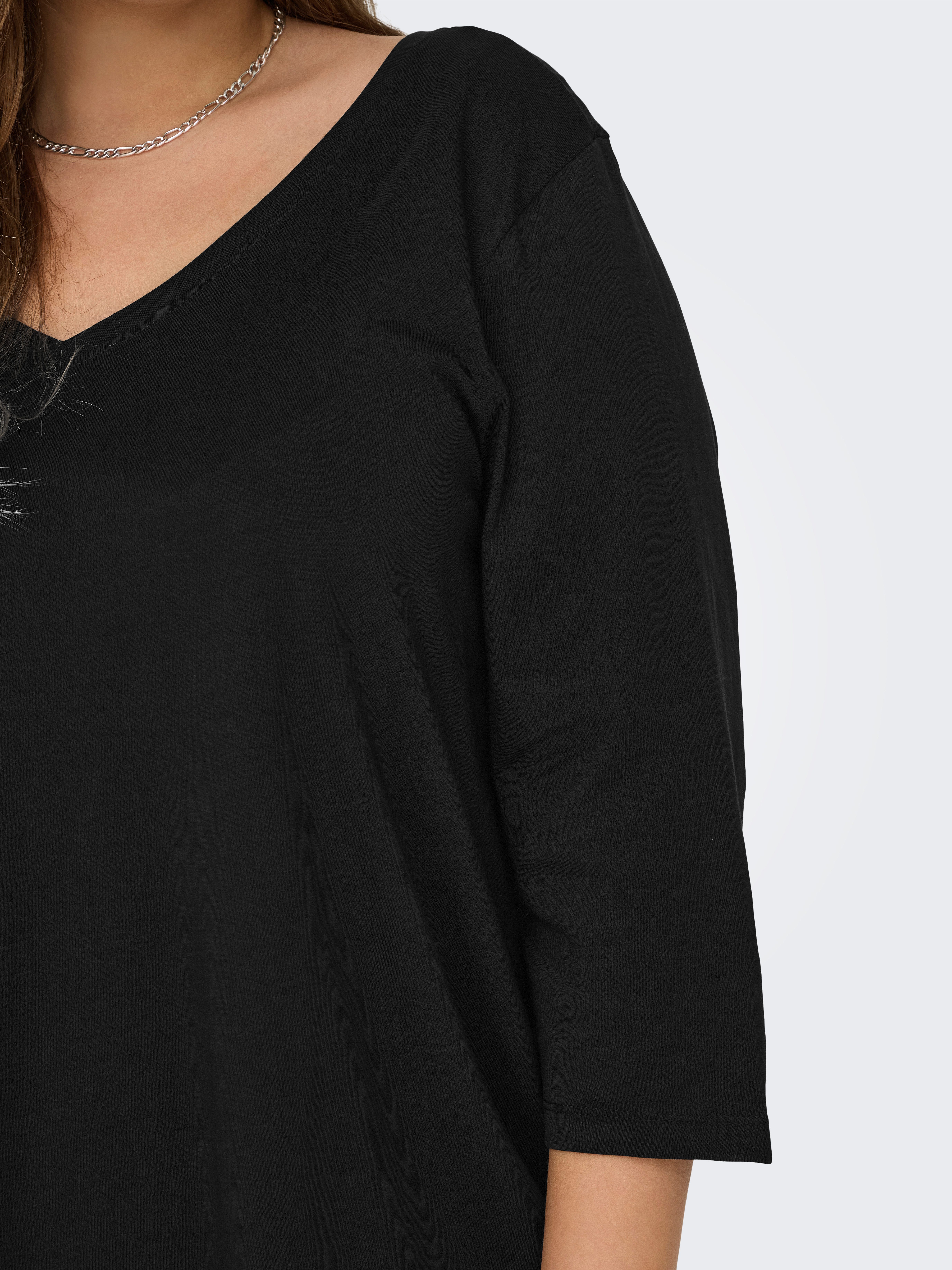 ONLY CARMAKOMA Shirt met 3 4 mouwen CARBONNIE LIFE 3 4 V-NECK A-SHAPE JRS