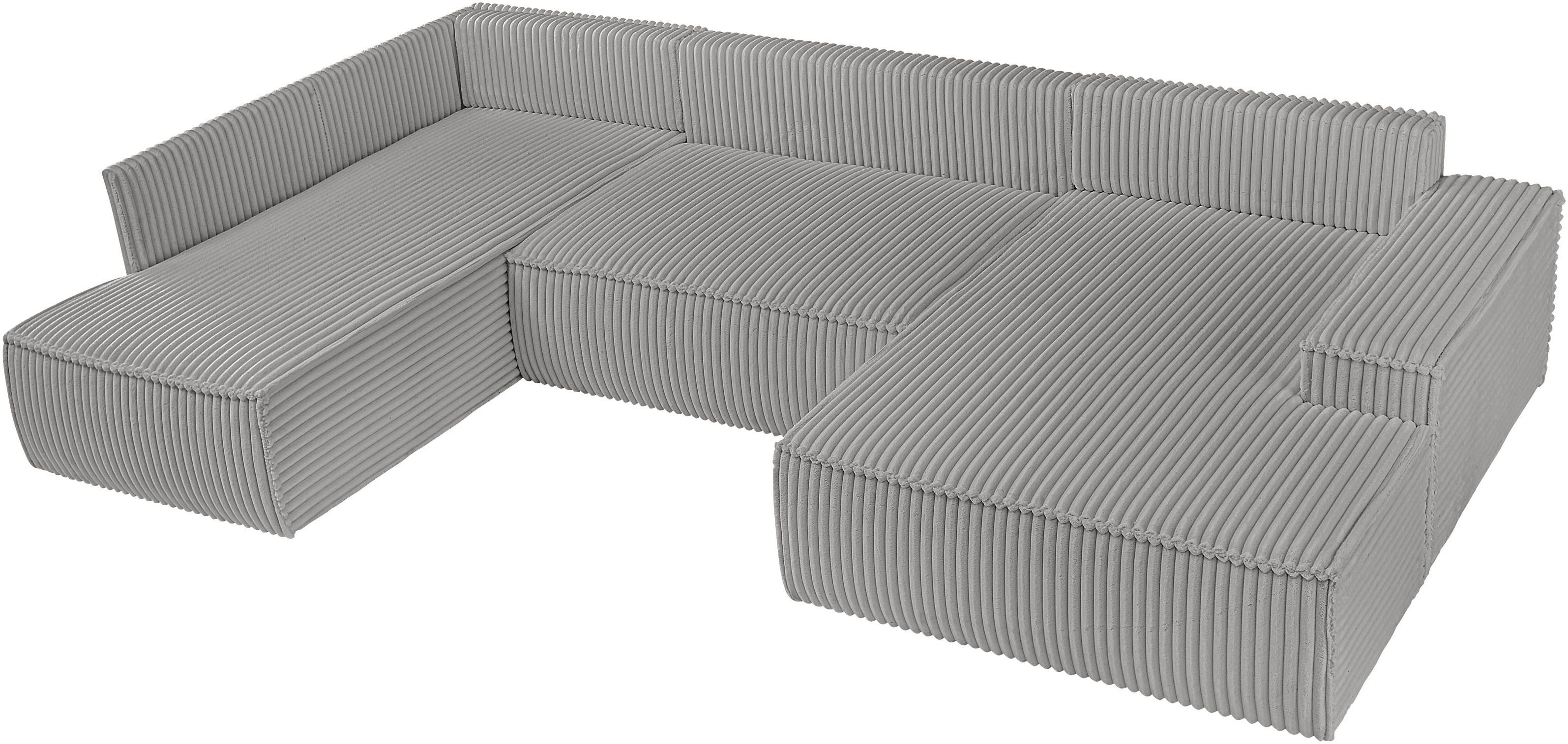 andas Zithoek FINNLEY U-model XXL 329 cm, bedbank, slaapfunctie m. bedkist