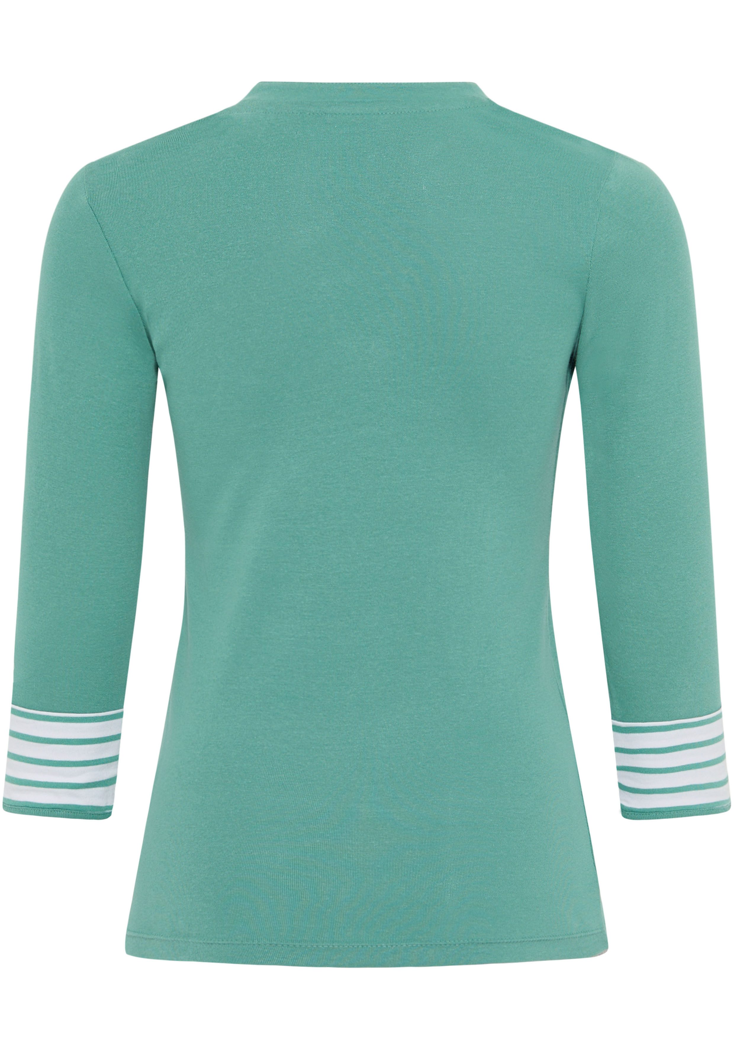 KangaROOS Shirt met 3/4 mouwen 3/4-mouw, figuurgetailleerde pasvorm, met logoprint