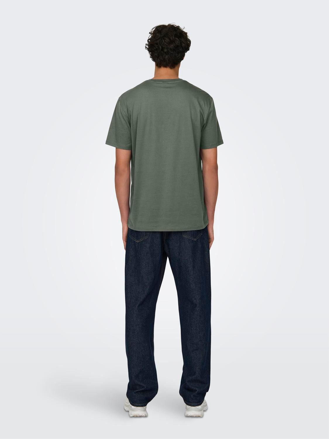 ONLY & SONS Shirt met ronde hals ONSMAX LIFE REG SS STITCH TEE