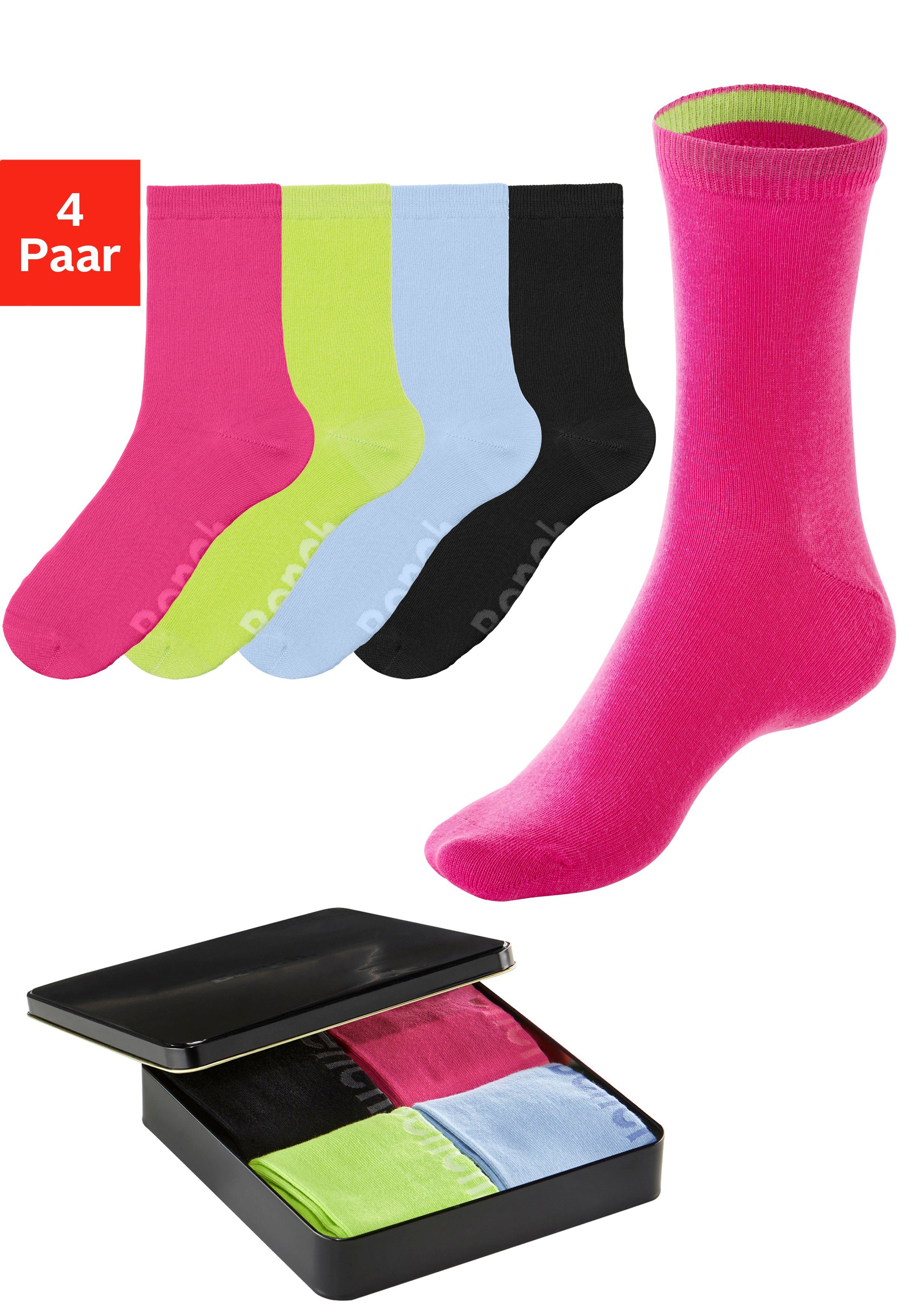 Bench. Basic sokken met gekleurde binnenboordjes (box 4 paar)