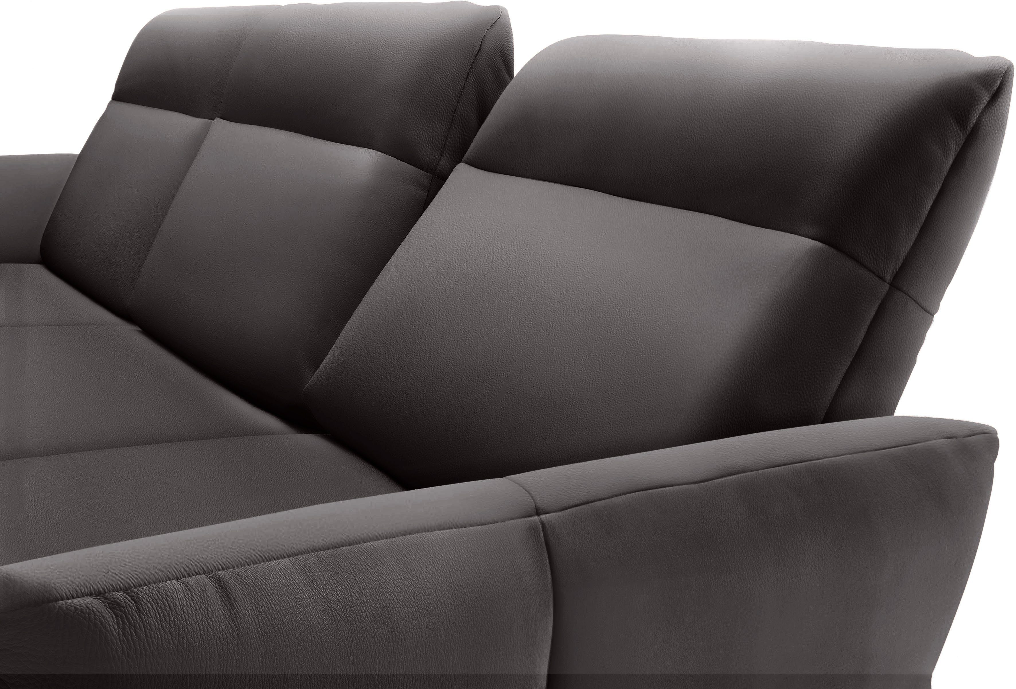Creation BY ROLF BENZ Hoekbank CR.460 Sokkel in walnotenhout, onderstel in umbra grijs, breedte 338 cm