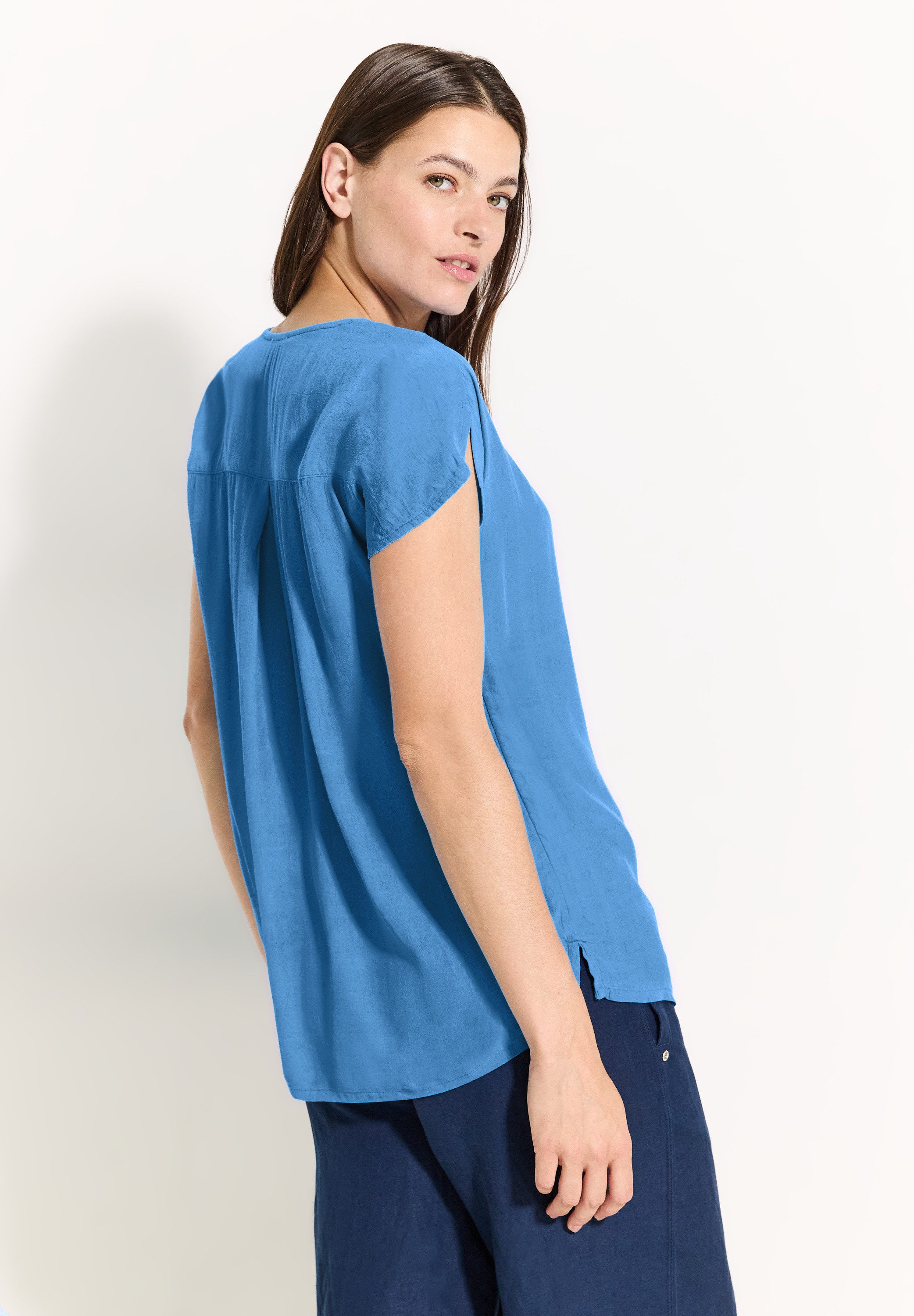 Cecil Blouse met korte mouwen met splitjes