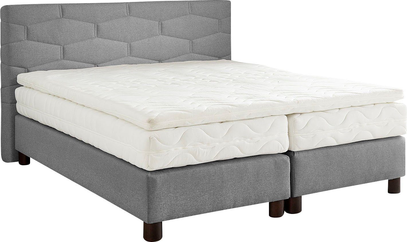 Westfalia Polsterbetten Boxspring naar keuze met topmatras boxsprings grijs