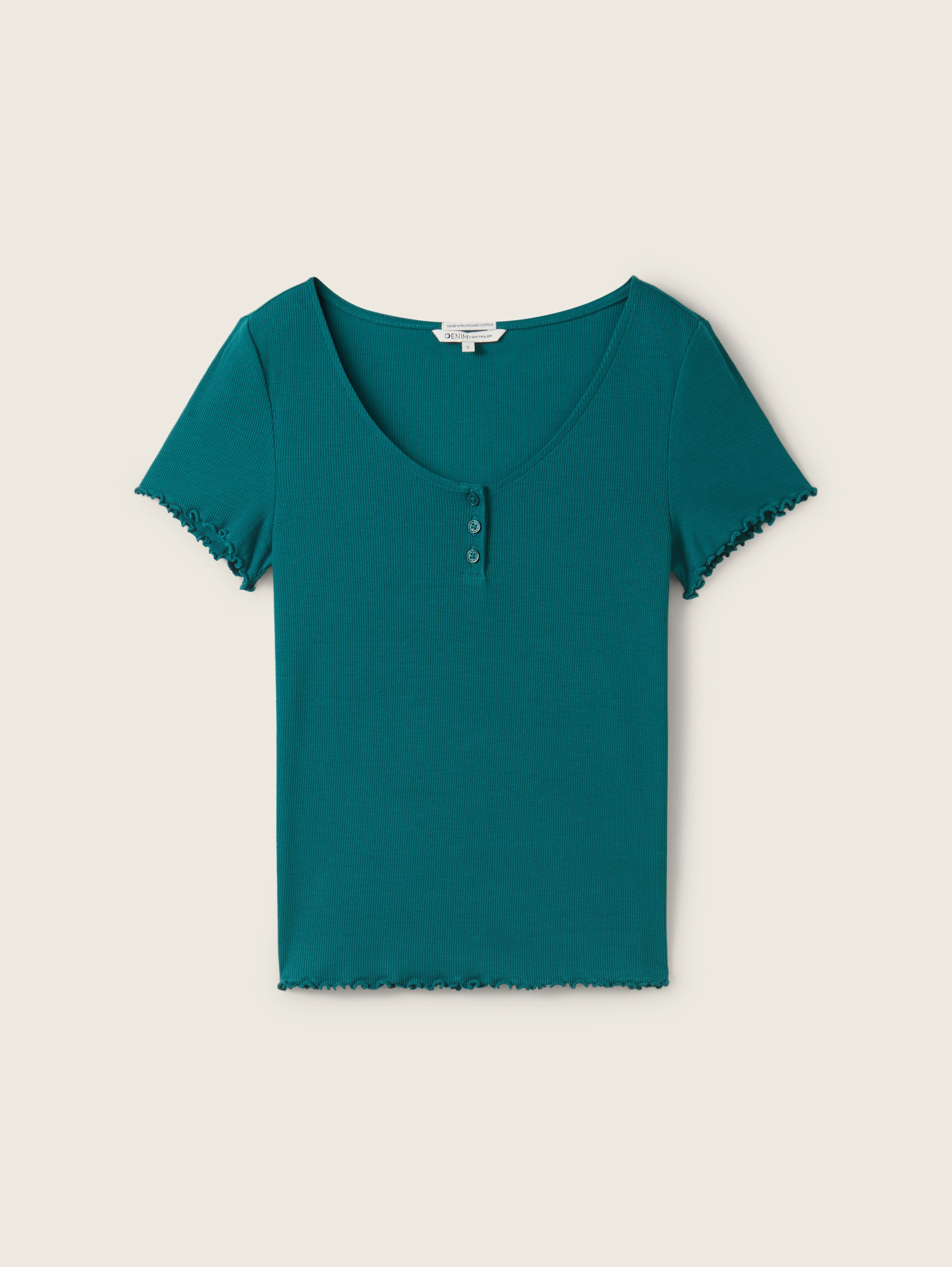 Tom Tailor Denim Henleyshirt met v-hals