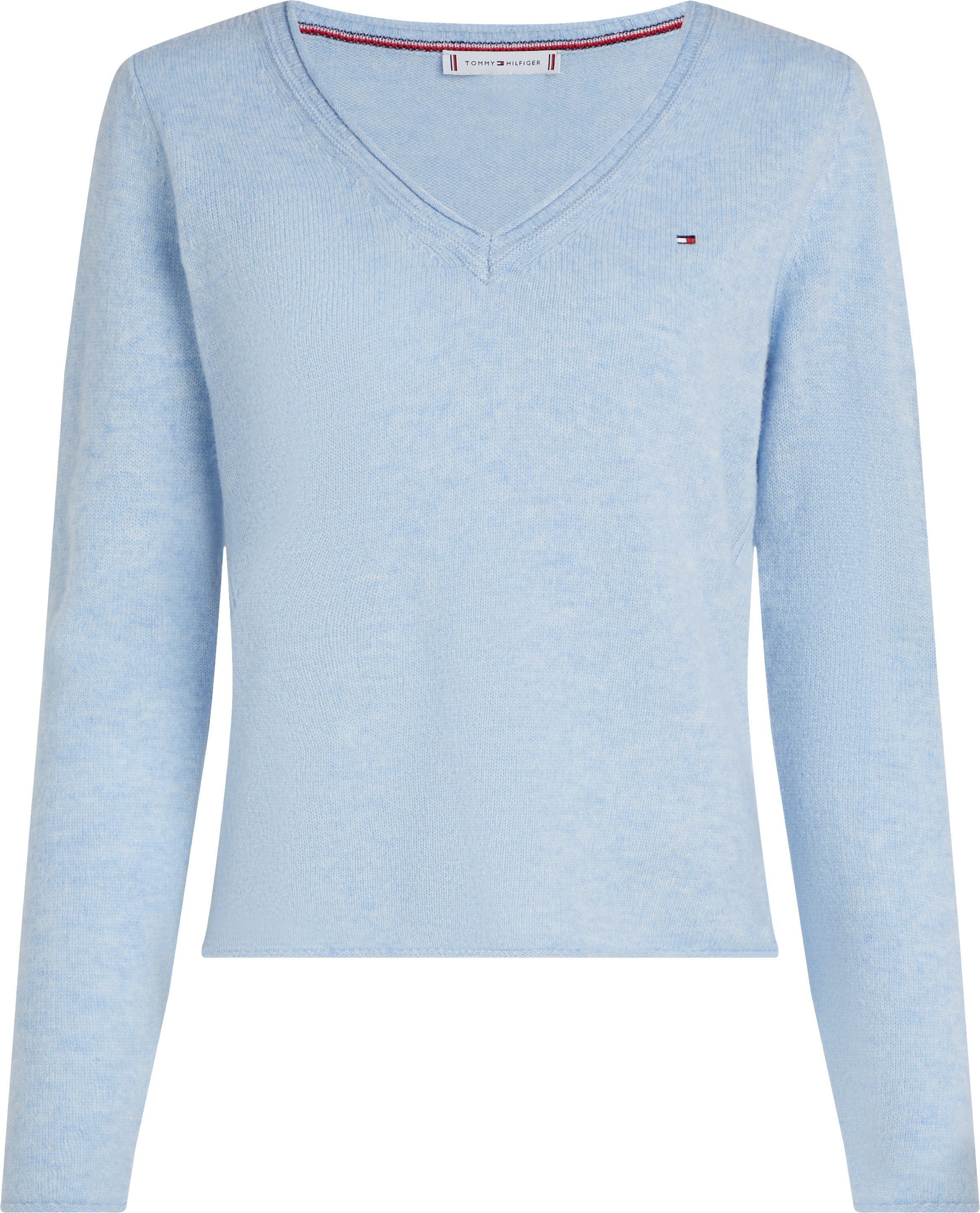 Tommy Hilfiger Gebreide trui SOFT WOOL V-NK SWEATER met v-hals van 100% wol
