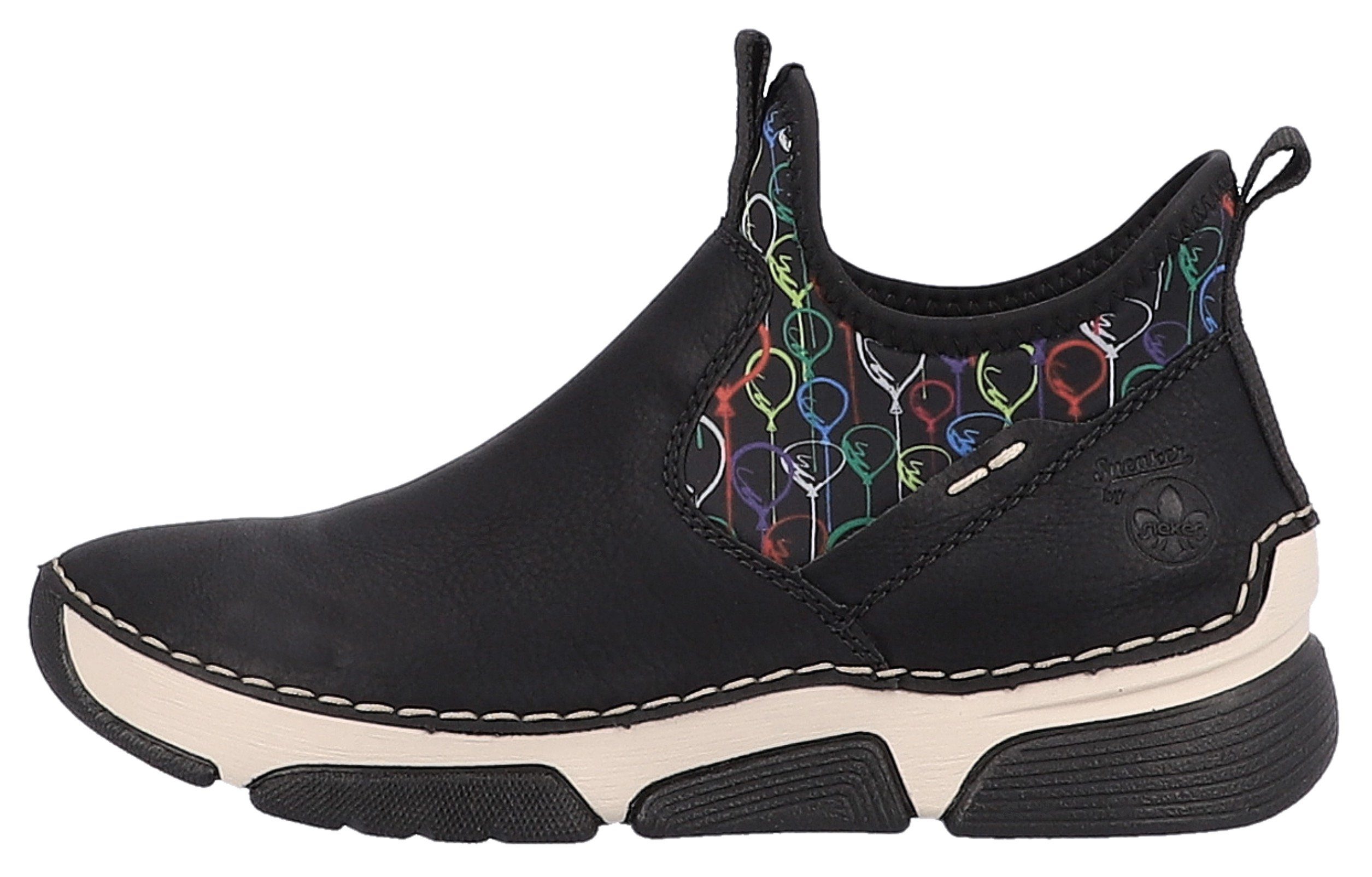 Rieker Boots zonder sluiting met kleurrijke print