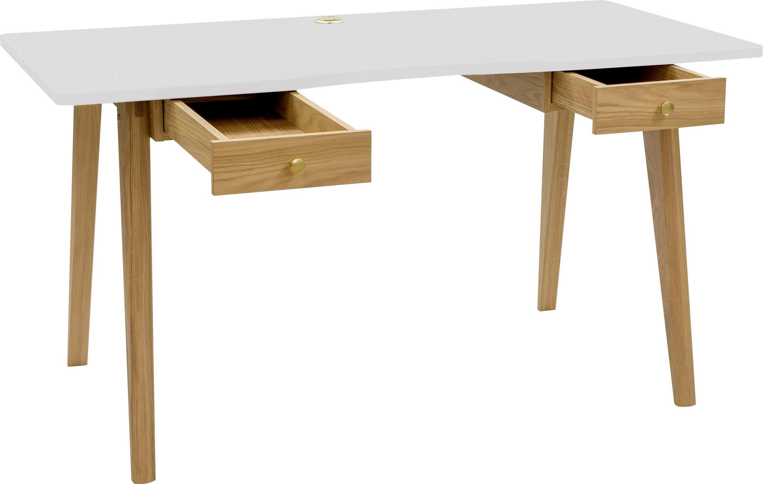 Woodman Bureau Peer in scandinavisch design, tafelpoten van massief eiken