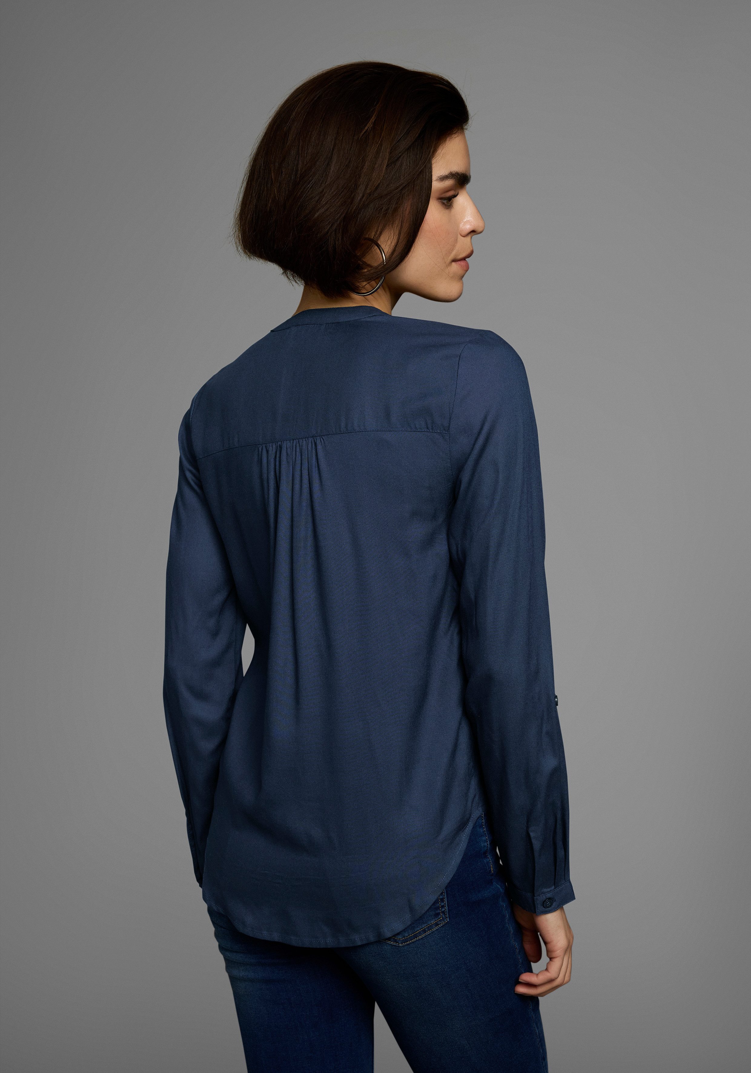 AJC Overhemdblouse van soepelvallende viscose