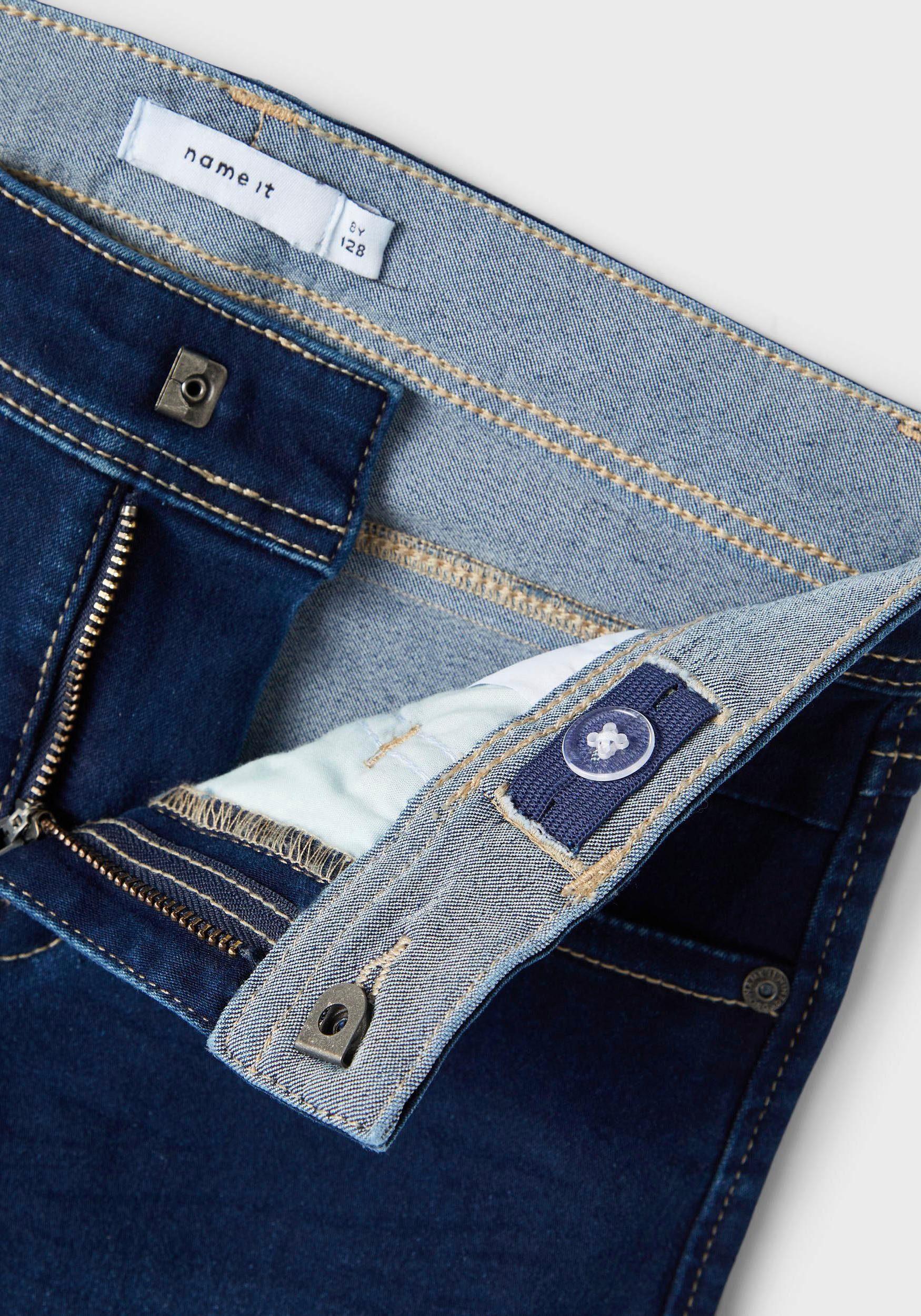 Name It Stretch jeans NKMSILAS voor jongens met verstelbare tailleband en slanke pasvorm