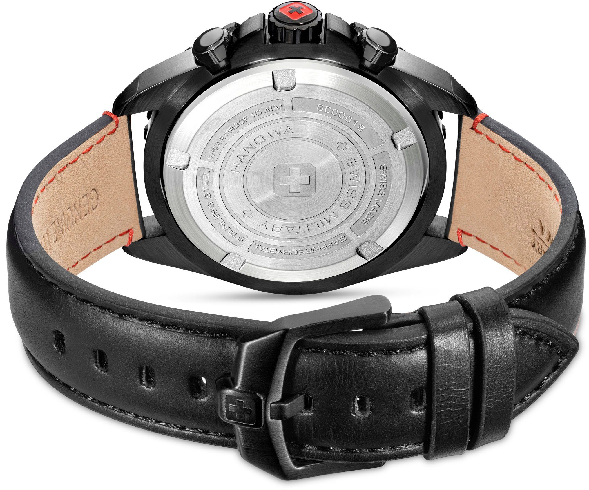 Swiss Military Hanowa Chronograaf STONE MARTEN, SMWGC0001832 Quartzhorloge, herenhorloge, datum, stopwatchfunctie, saffierglas, Swiss Made