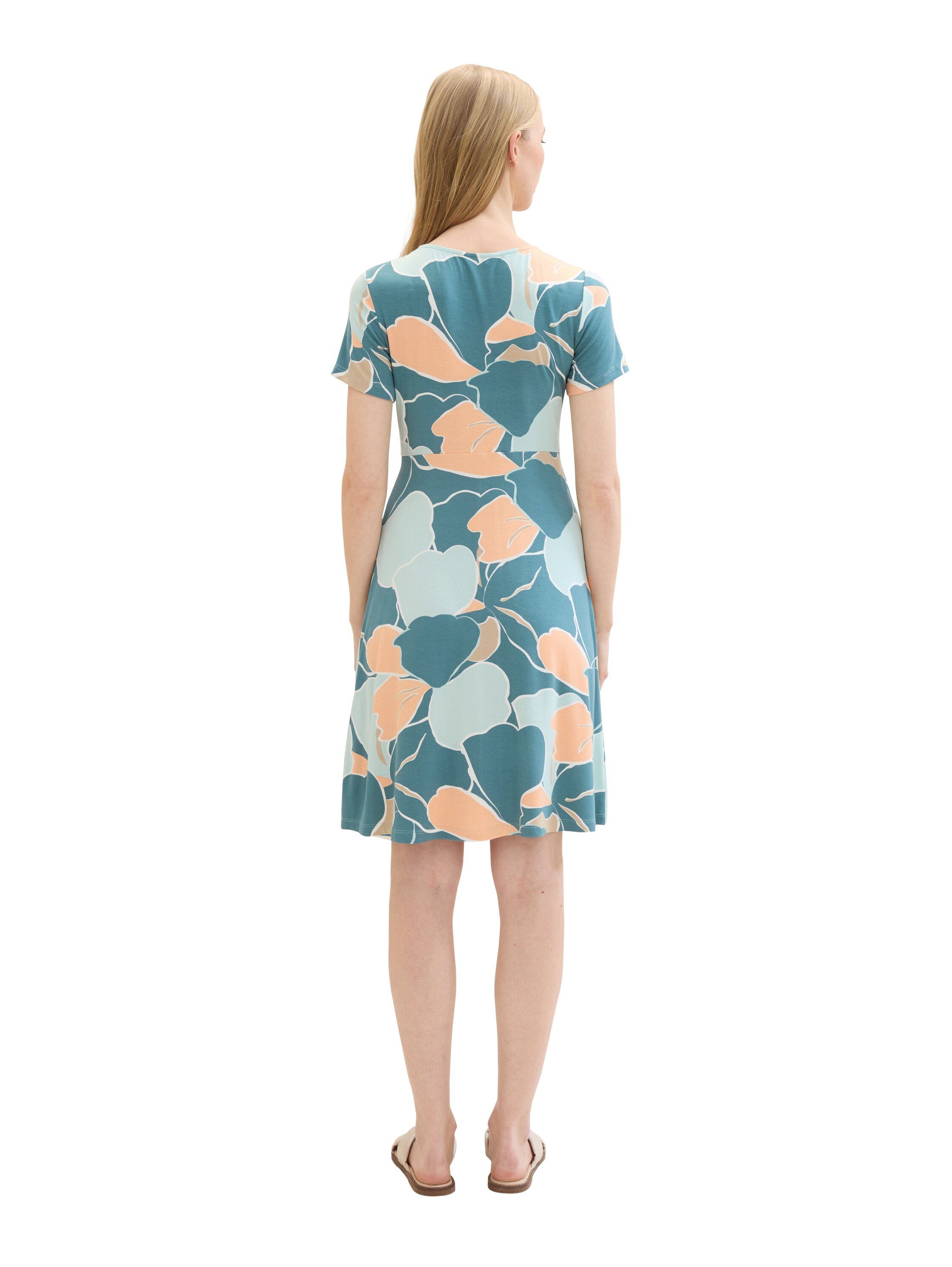 Tom Tailor Mini-jurk met allover-print en v-hals