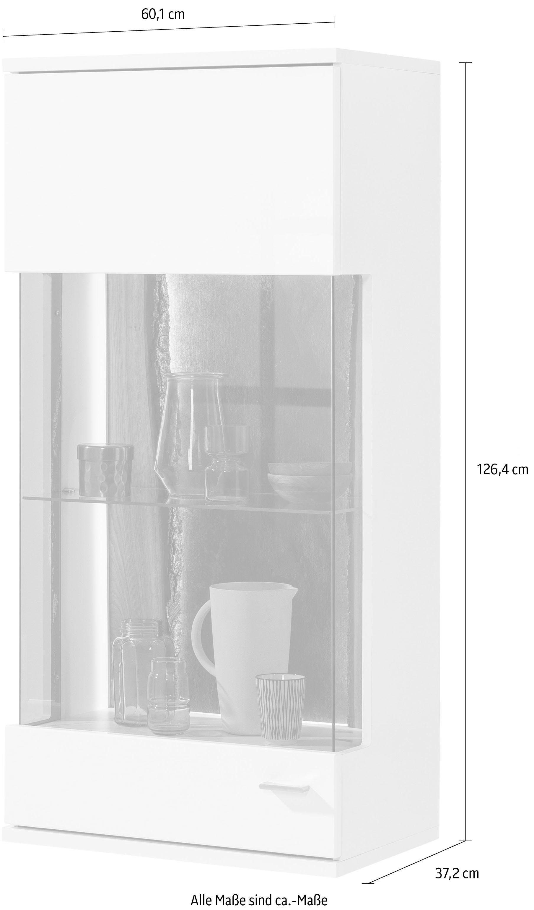 set one by Musterring Vitrinekast Tacoma Type 21/22, hoogte 126,4 cm, met getinte glasdeur