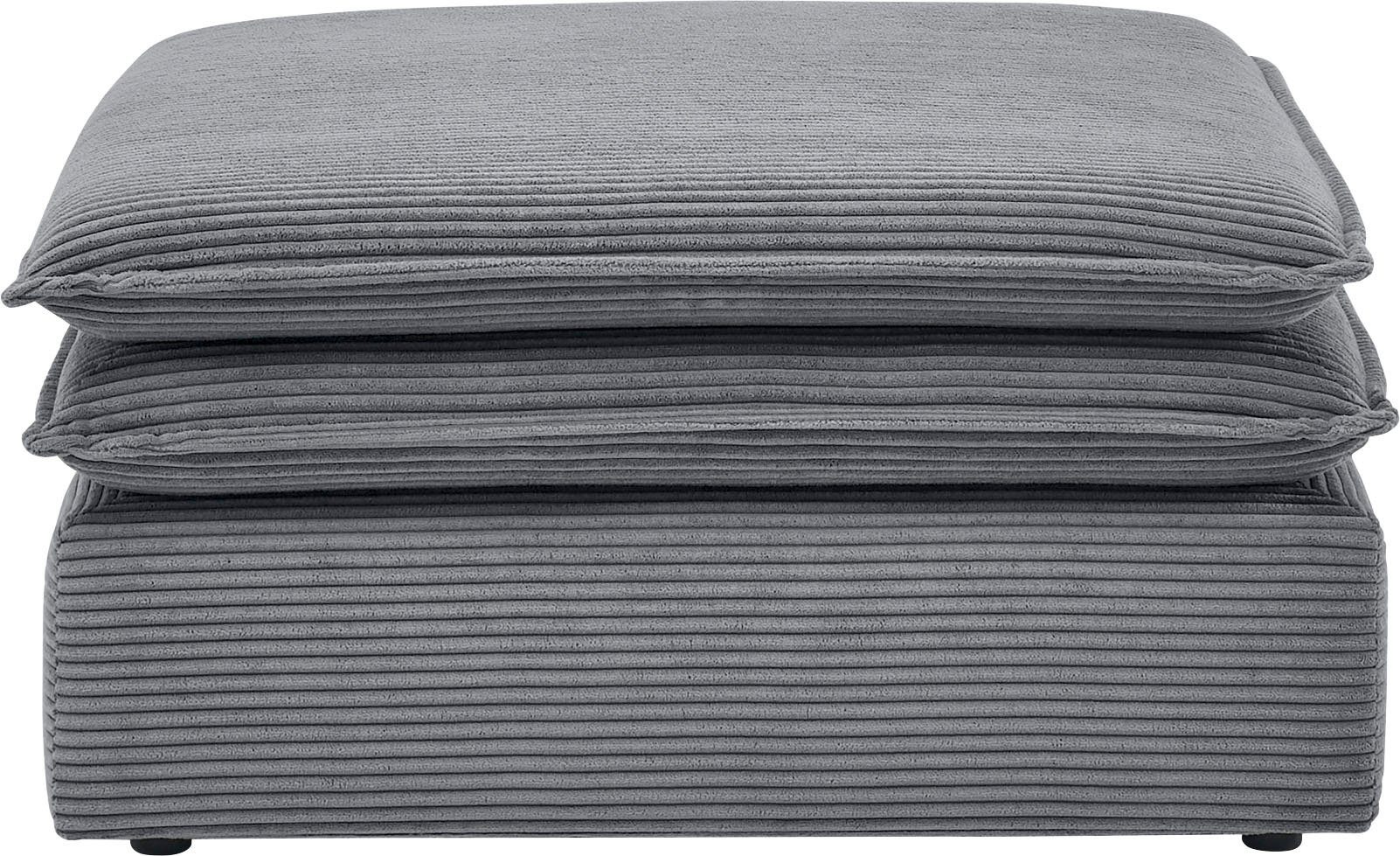 Places of Style Zithoek PIAGGE 3-zitsbank met slaapfunctie en loveseat-hocker als set (2-delig)