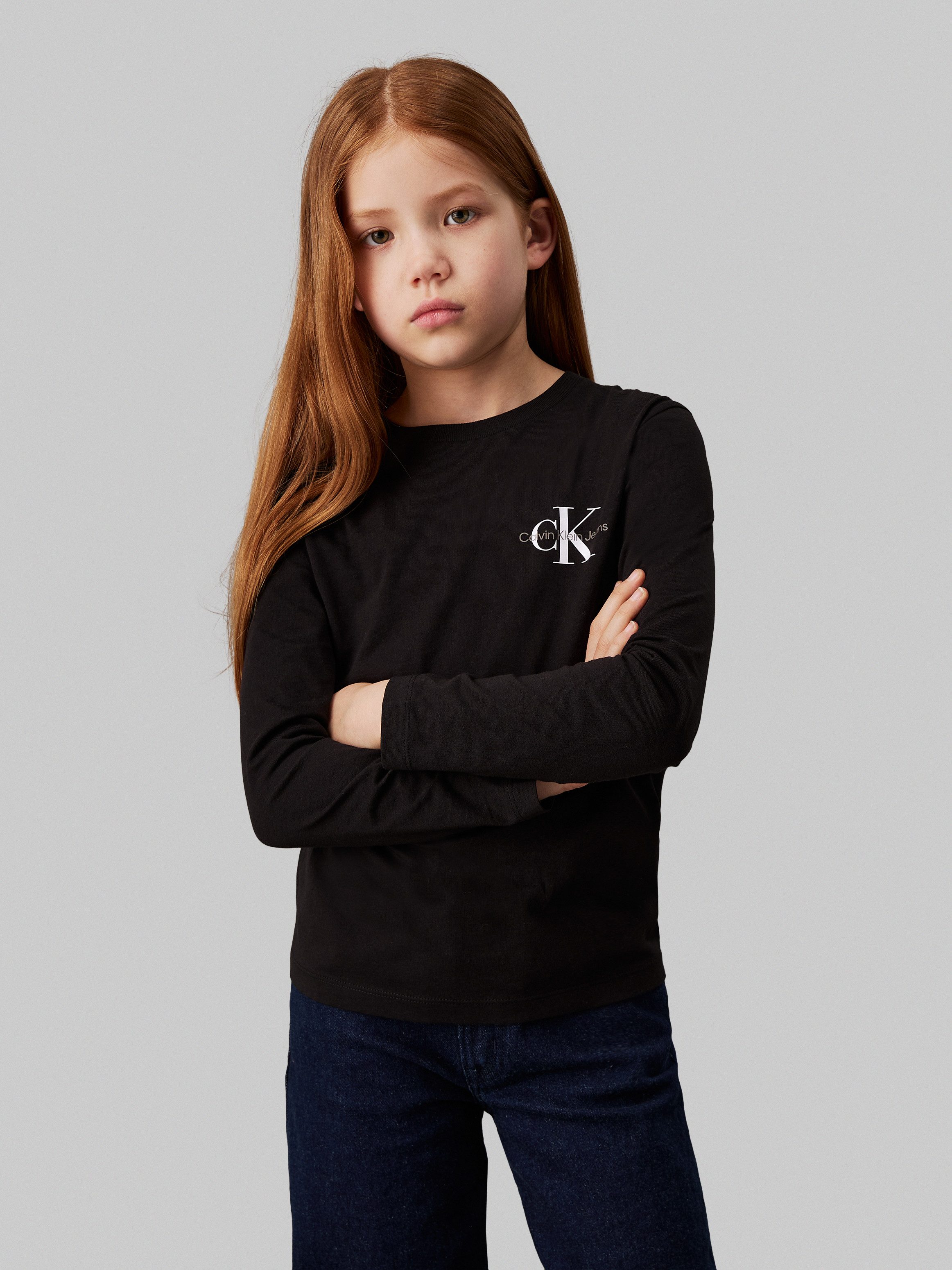 Calvin Klein Shirt met lange mouwen Chest Monologo Ls T-Shirt voor kinderen tot 16 jaar en met logo-opdruk