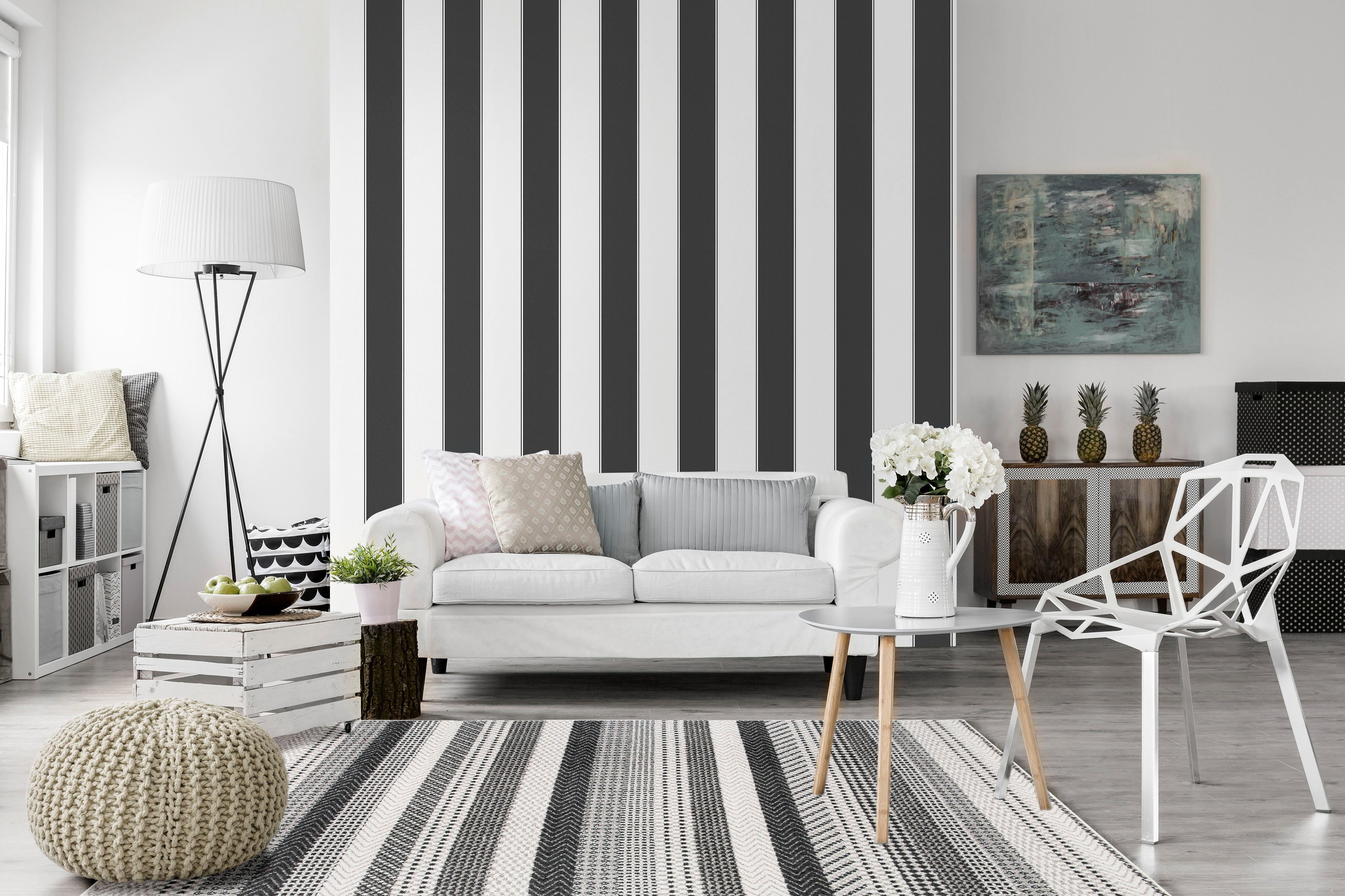 Andiamo Vloerkleed Bolonia 2 Korte pool, modern gestreept, ideaal in de woonkamer & slaapkamer