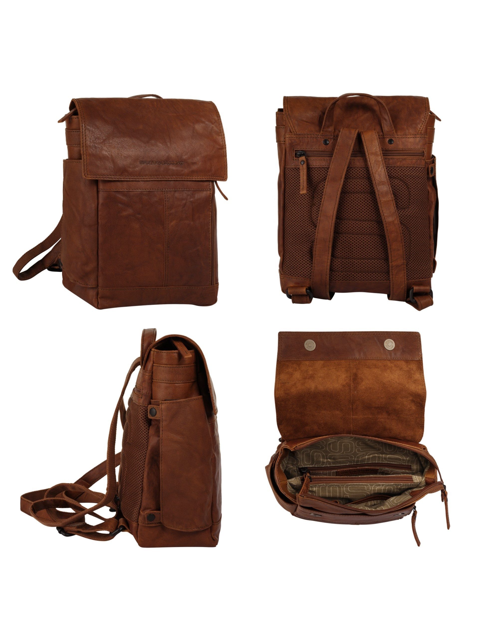 Spikes & Sparrow Laptoprugzak echt leder