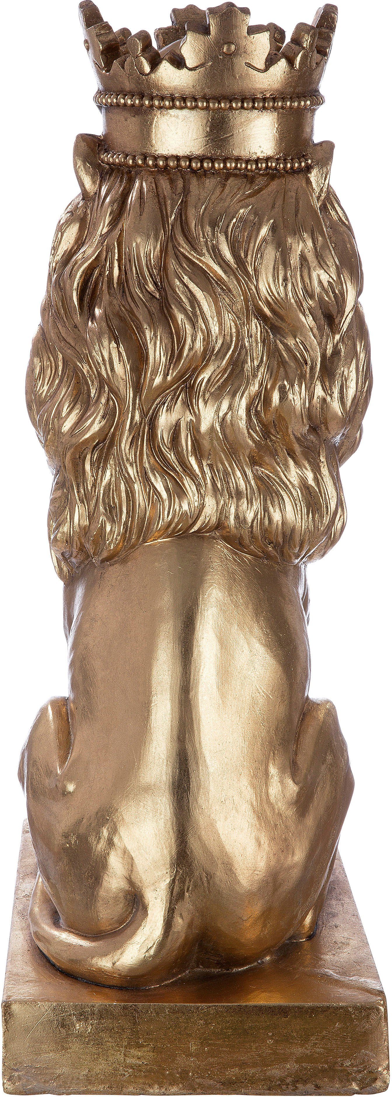 Casablanca by Gilde Decoratief figuur Sculptuur leeuw, goudkleur (1 stuk)