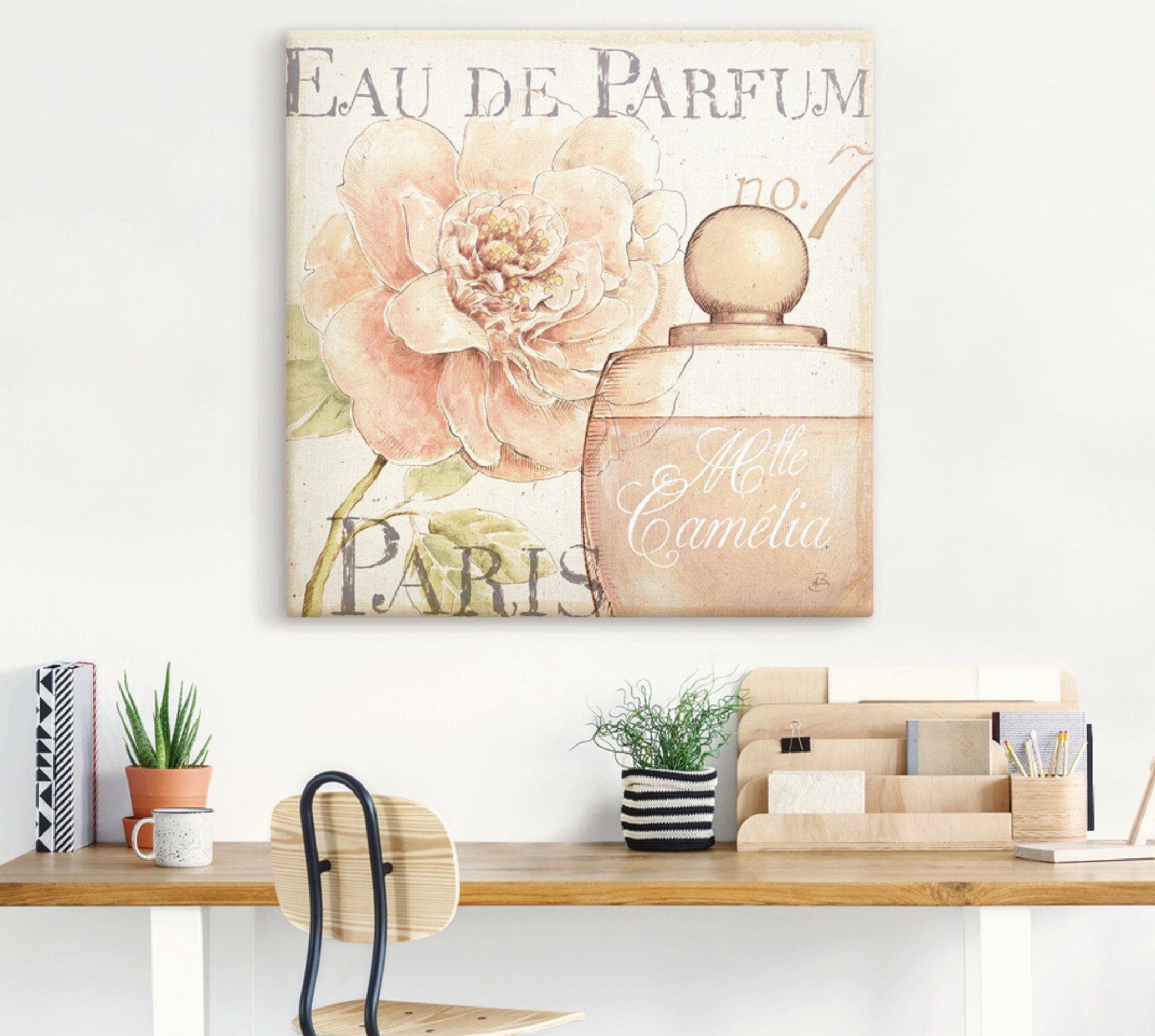 Artland Artprint op linnen Bloemen en parfum II gespannen op een spieraam