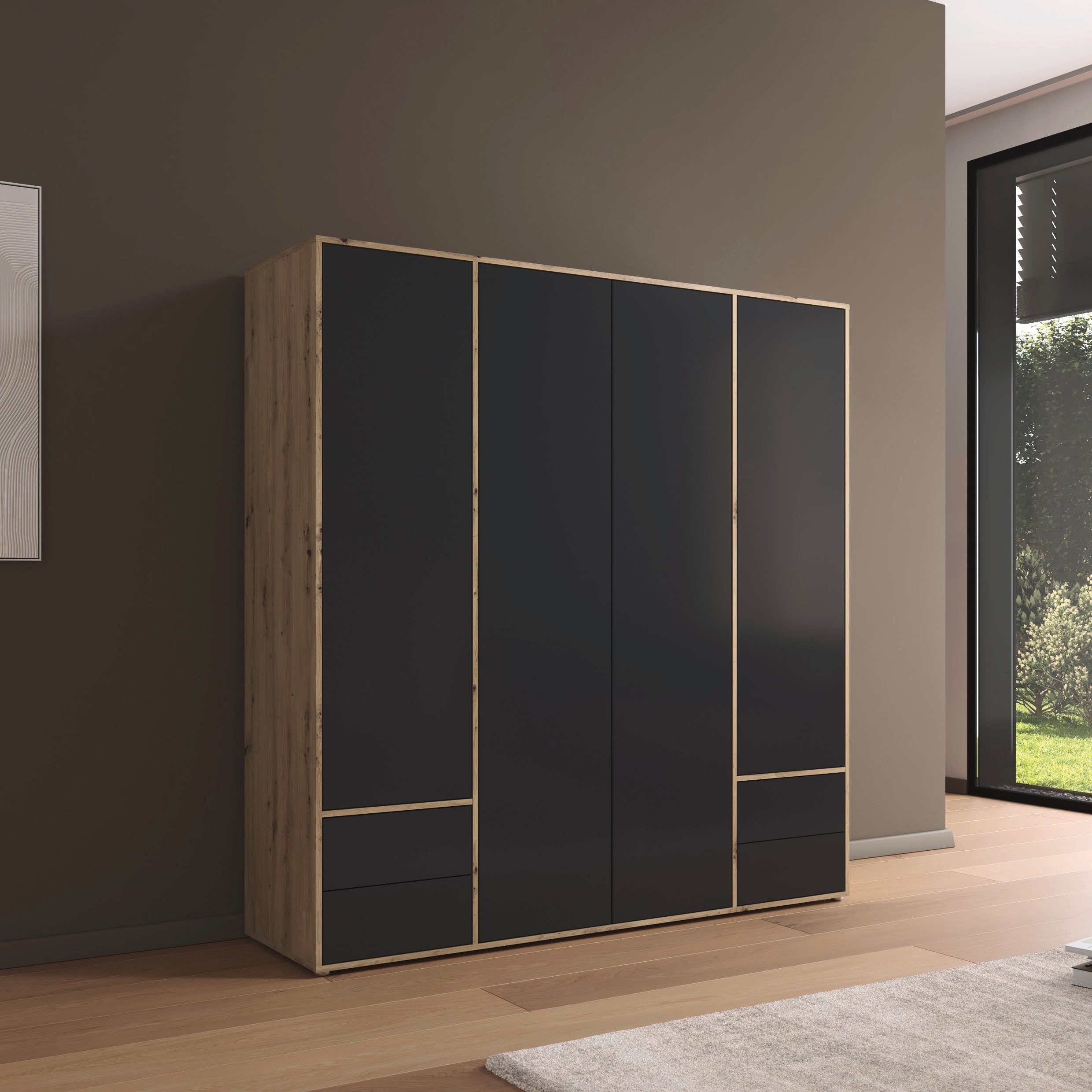 rauch Draaideurkast Kledingkast Kast Garderobe Wasmand NABILA veel Opbergruimte met 2 lades en push-to-open functie topseller made in germany