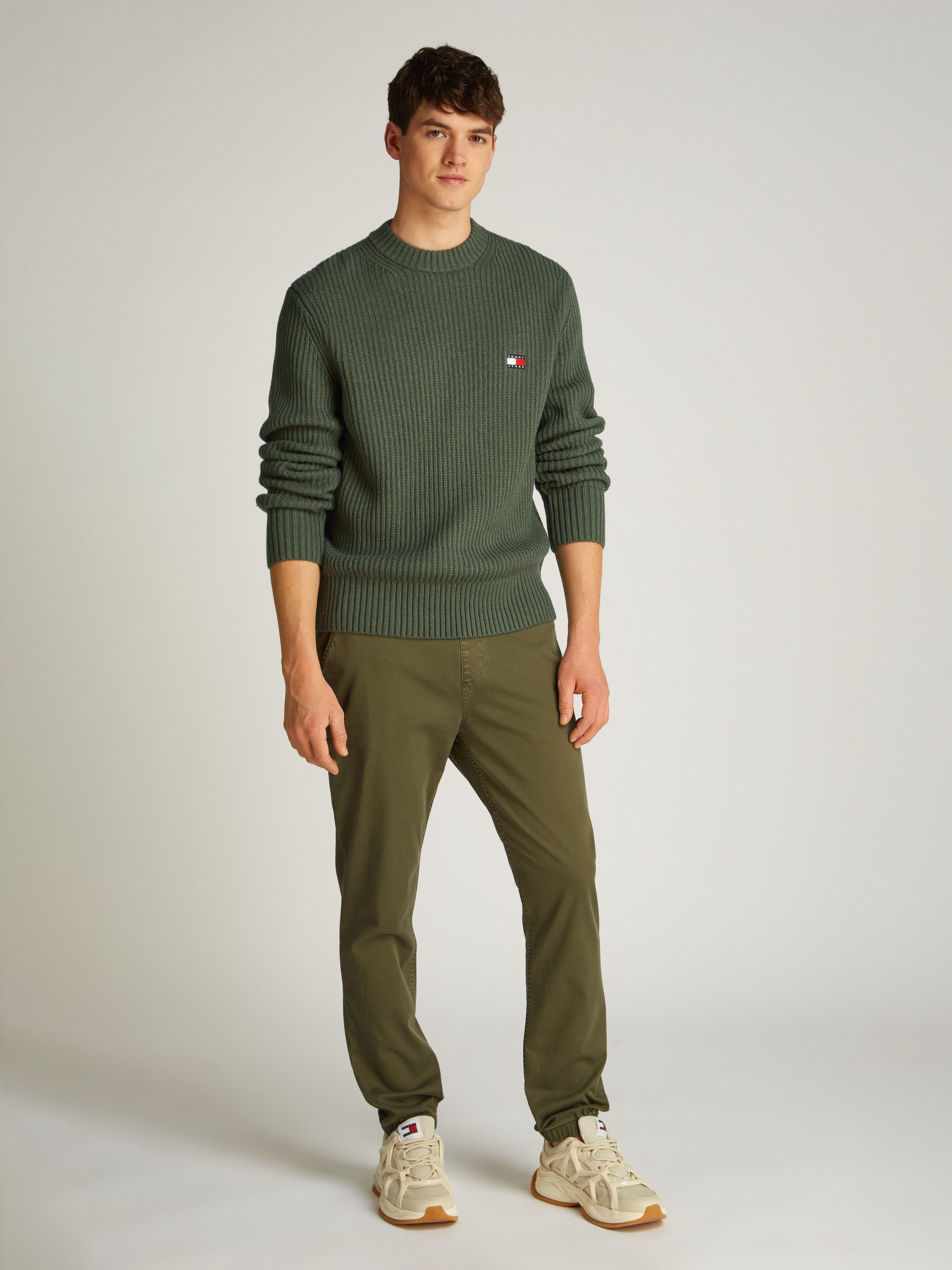TOMMY JEANS Trui met ronde hals TJM REG BADGE TEXTURED CNECK EXT