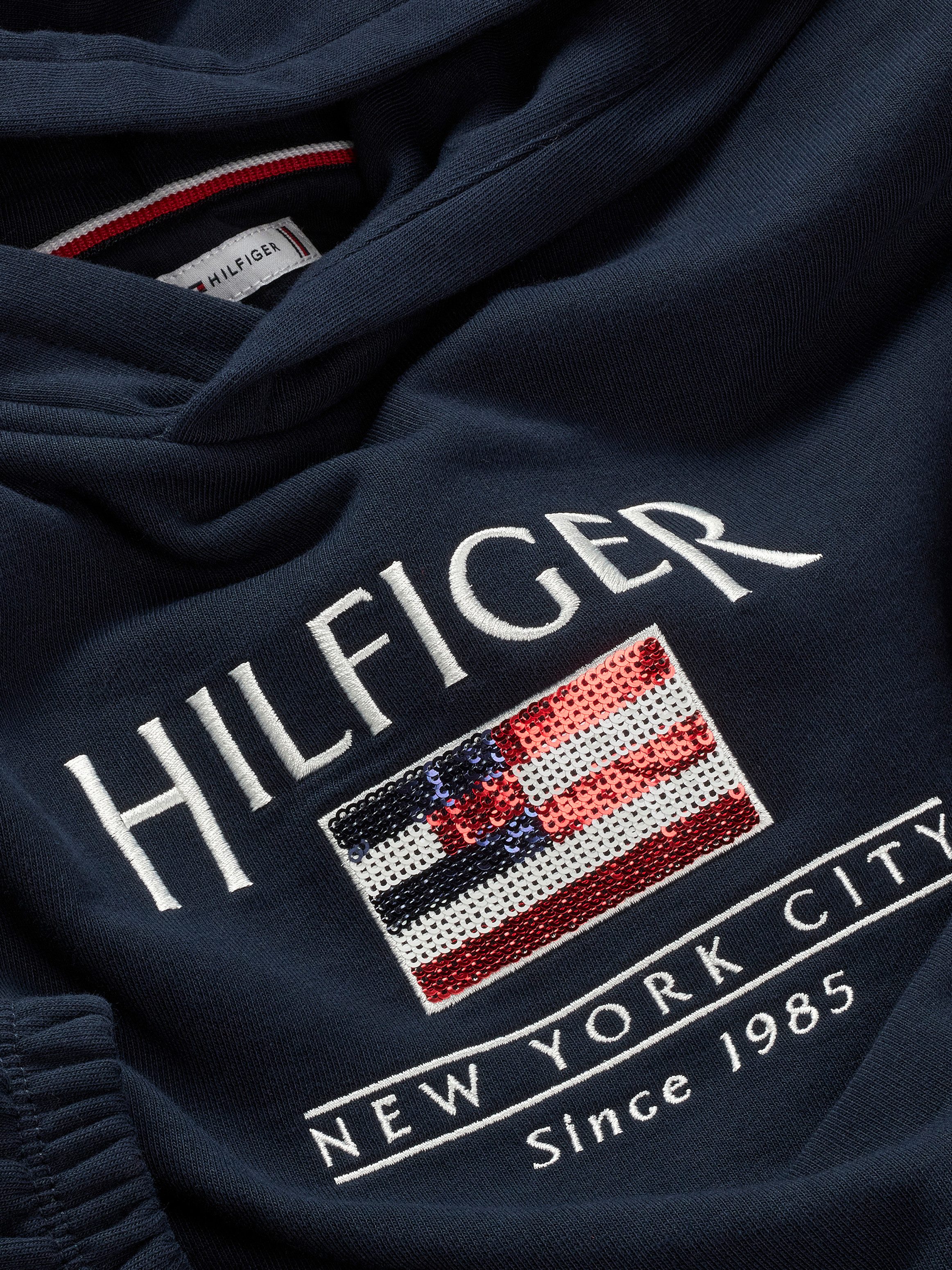 Tommy Hilfiger Hoodie HILFIGER SEQUIN FLAG HOODIE met pailletten, met logo-borduursels