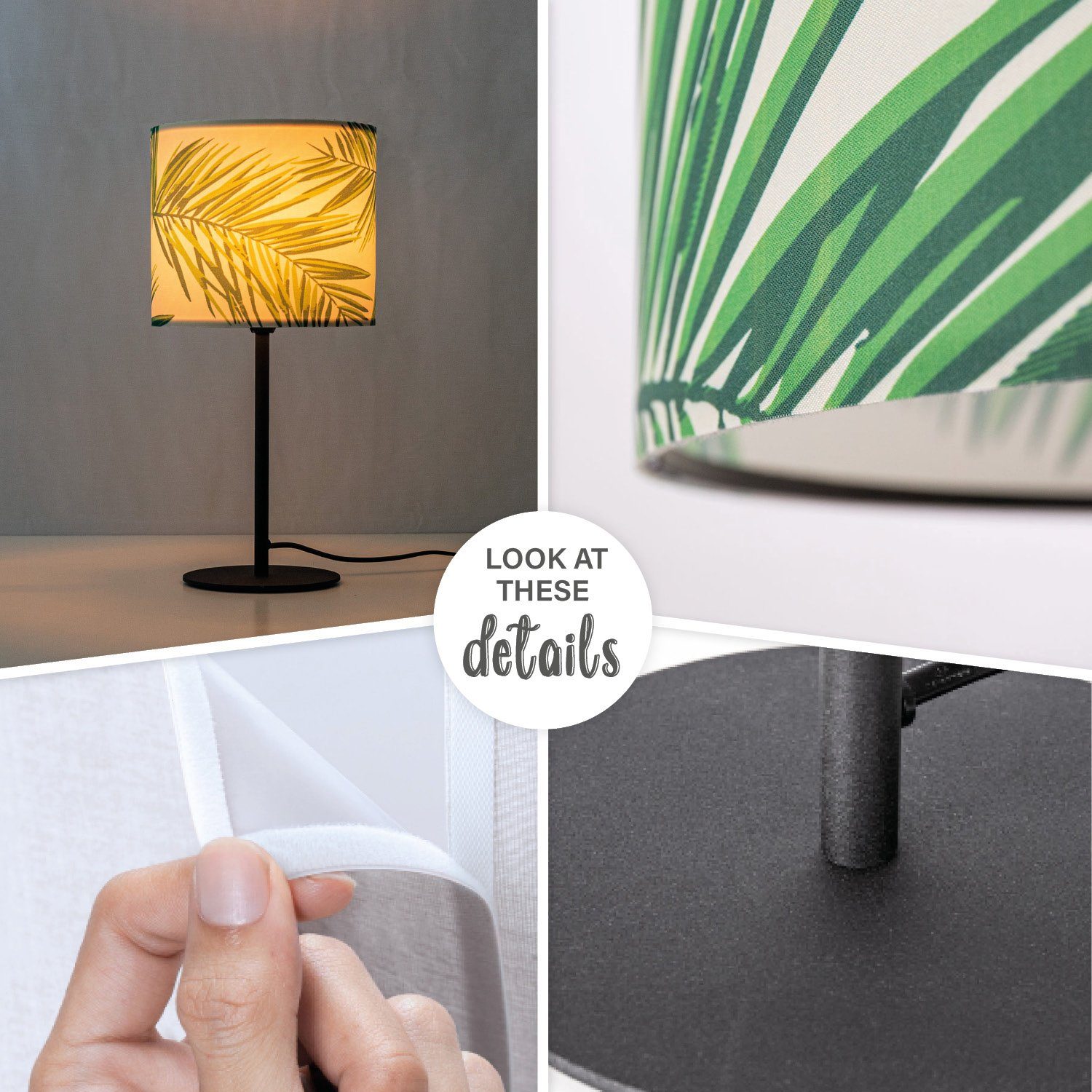 Paco Home Tafellamp Ostende 537 Nachtlamp kind lampenkap lamp tafel kamer palm jungle