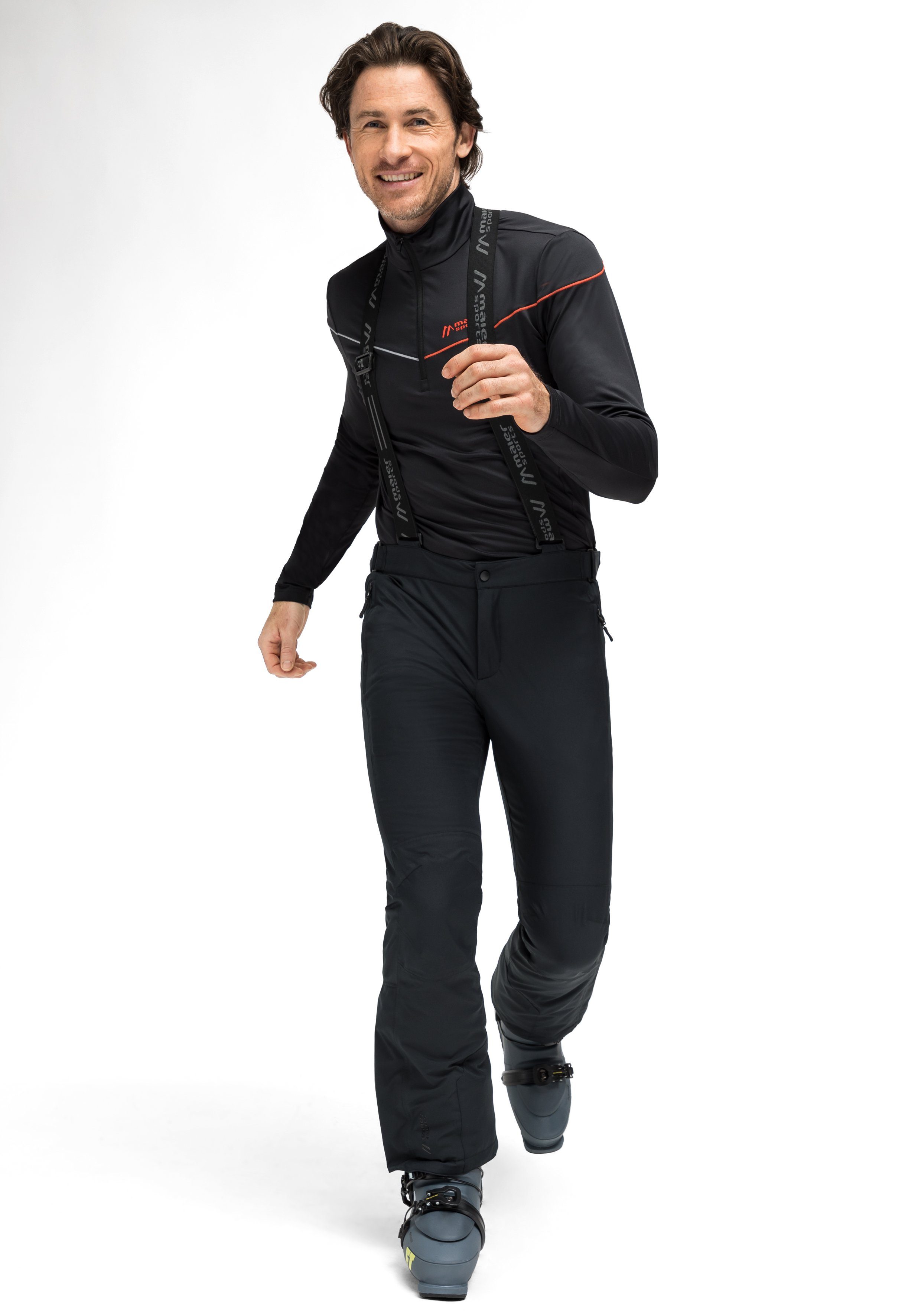 Maier Sports Skibroek Joscha slim Heren sneeuwbroek met bretels, wind/waterdicht, slim fit