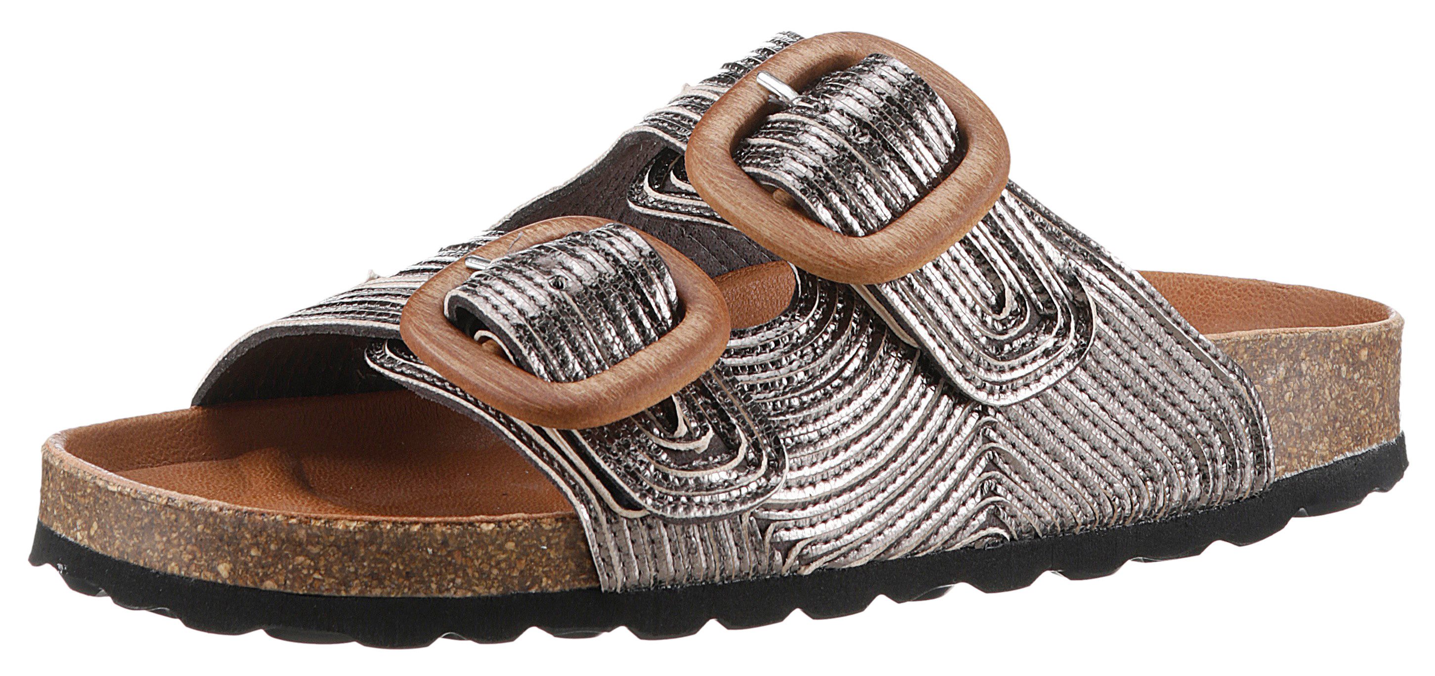 VERBENAS Slippers RUTH LATO METAL , zomerschoen, slippers met twee verstelbare gespen