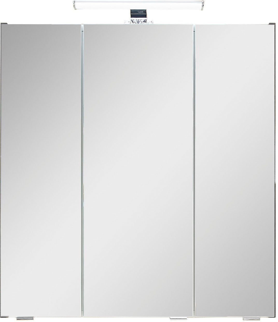 Saphir Badkamerserie Quickset 945 2-delig, wastafelonderkast met led-spiegelkast Wastafel 65 cm breed, 5 deuren, 6 legplanken, incl. deurdemper (2-delig)