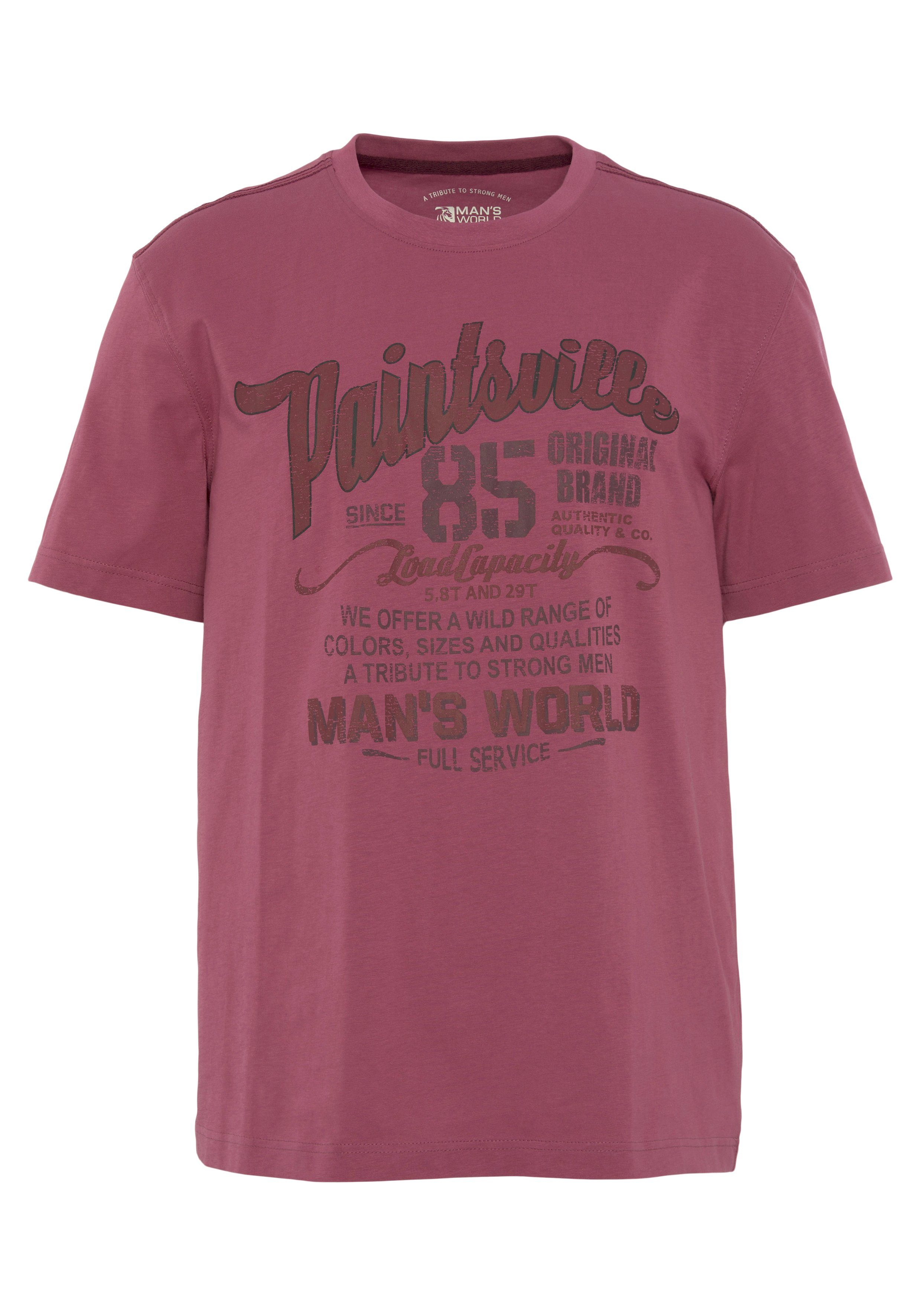 Man's World T-shirt Korte mouwen, met stijlvolle print, ronde hals, van katoen